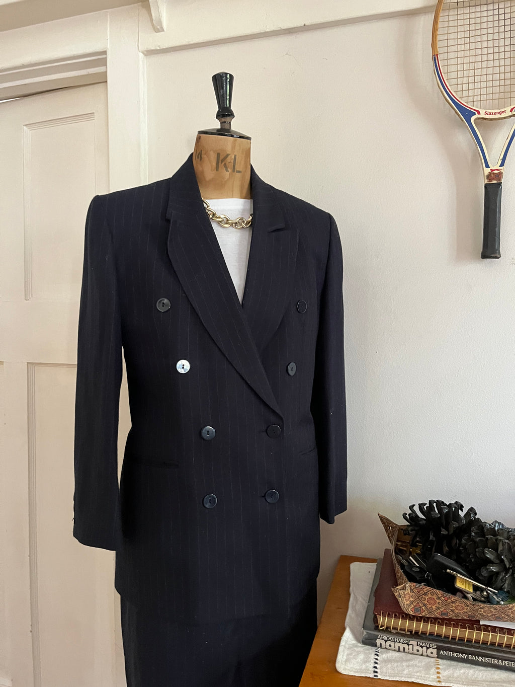 Vintage Navy Pinstripe Suit