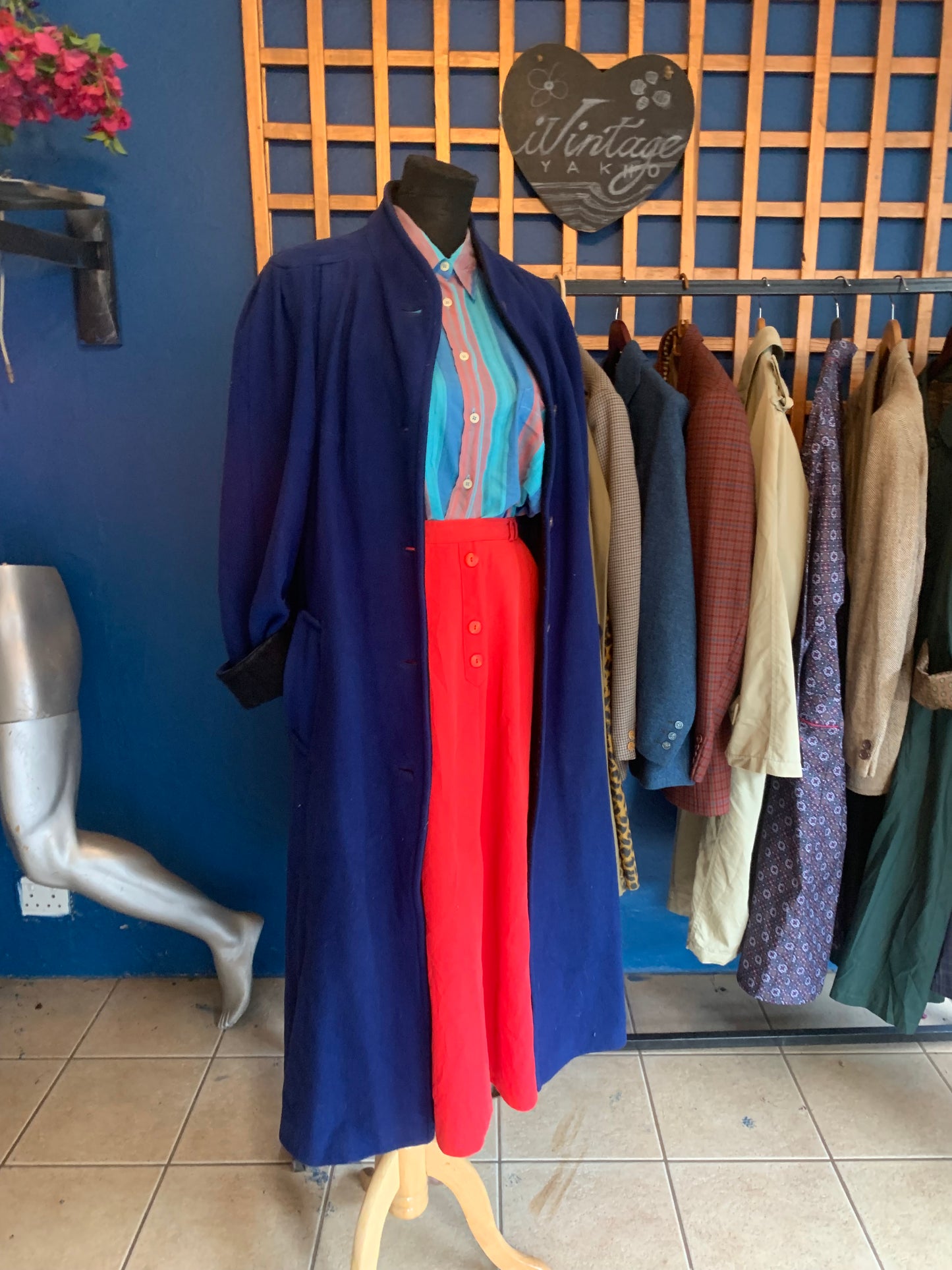 Blue Full Length Vintage Coat