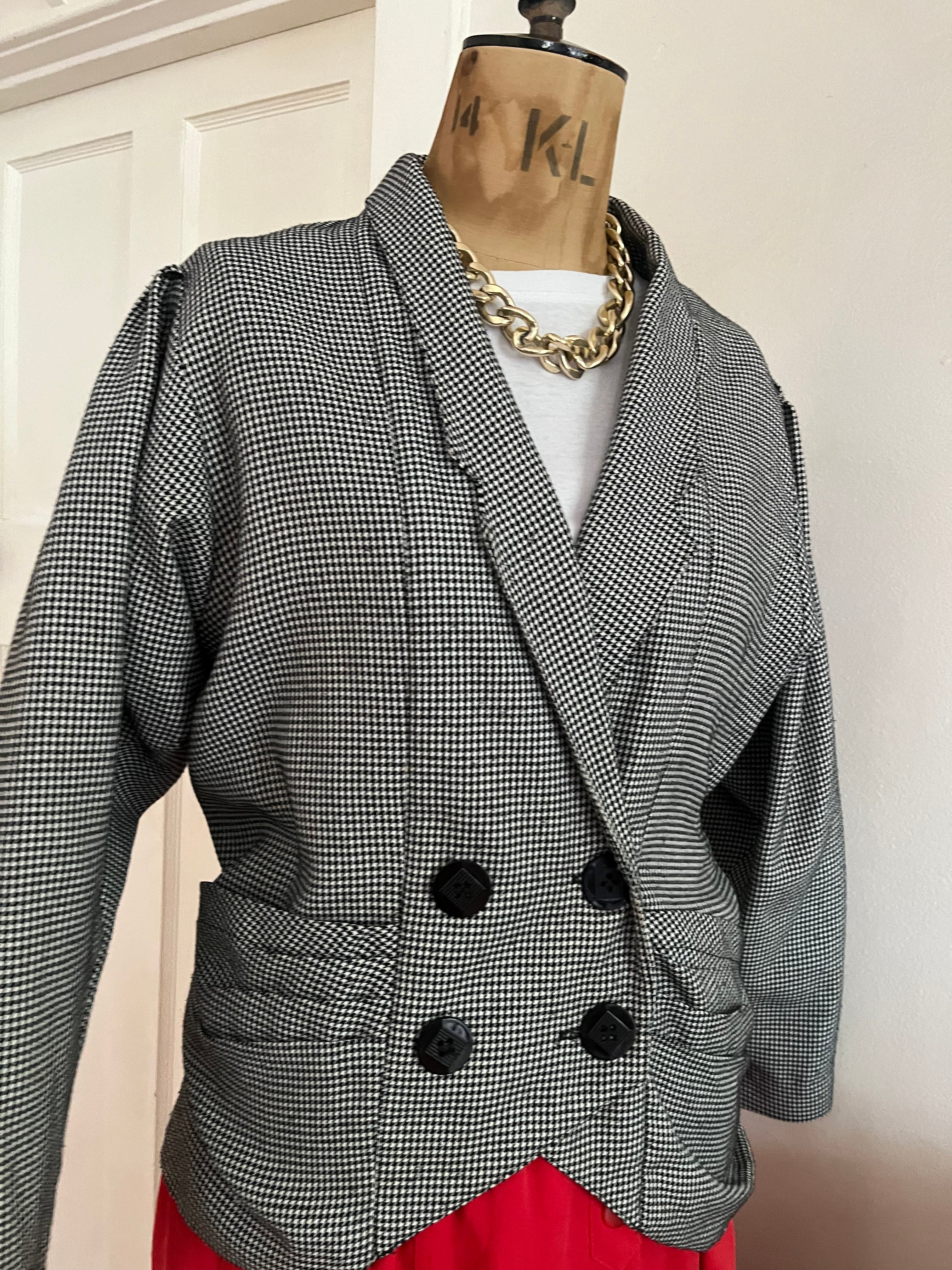 80s Houndstooth Vintage Blazer