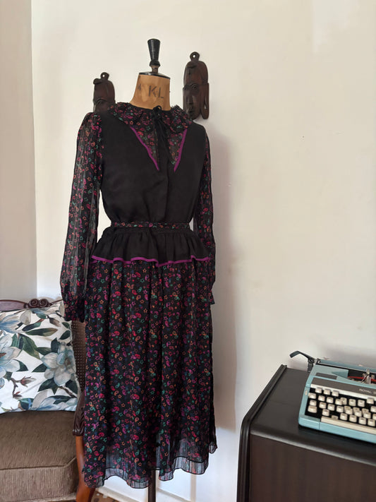 Black & Purple Vintage Dress