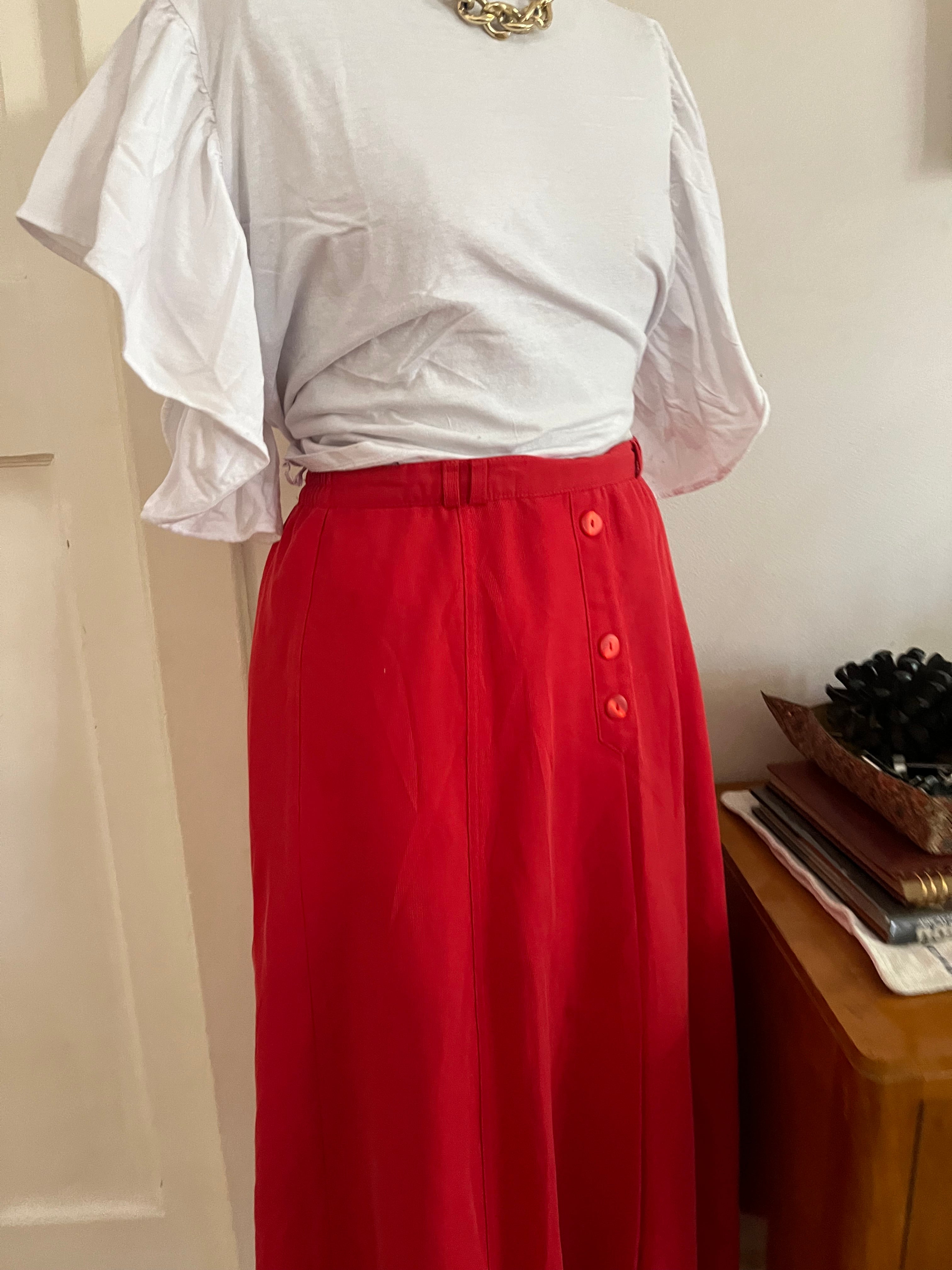 Red A-Line Sports Skirt