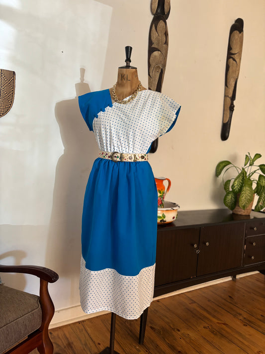 Blue & White Polkadot