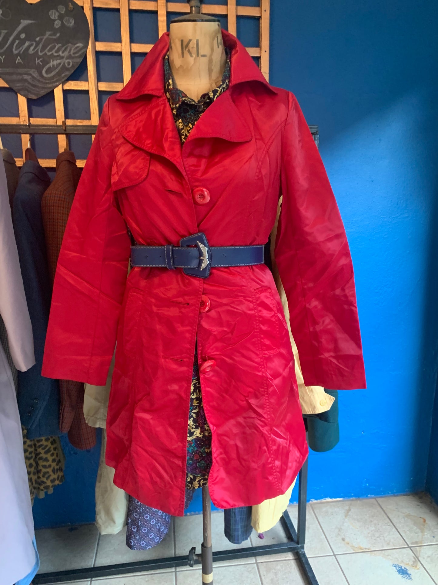 Red Half Trench Style Jacket