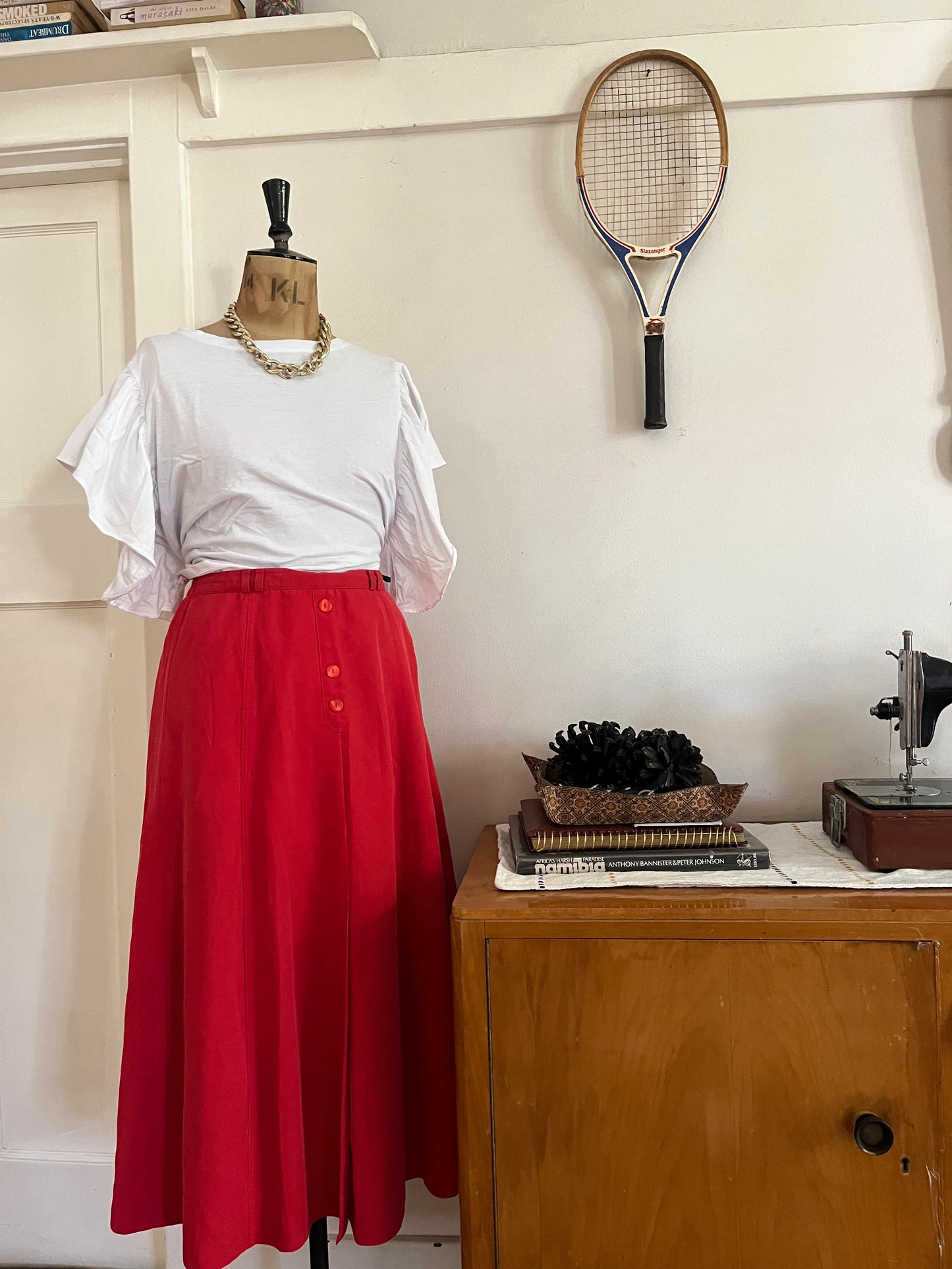 Red A-Line Sports Skirt