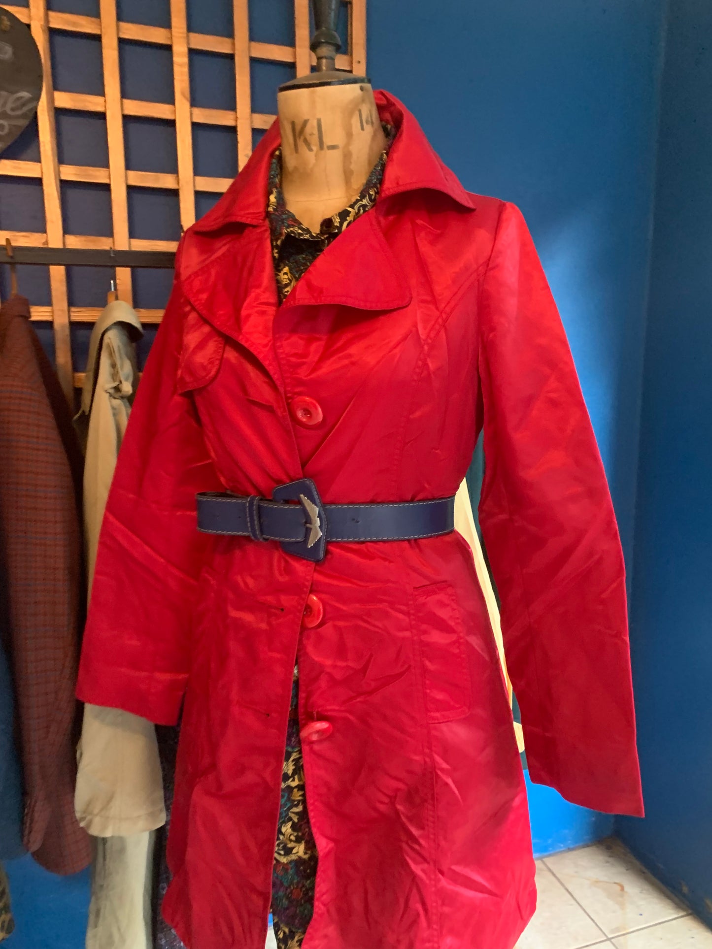Red Half Trench Style Jacket