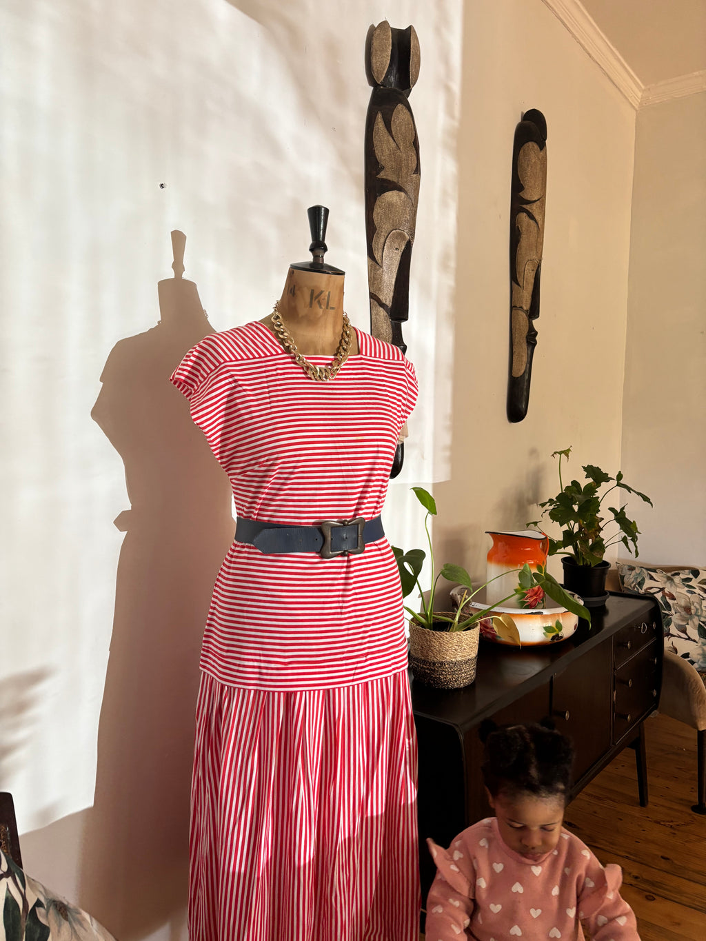 Dropwaist Striped Vintage Dress