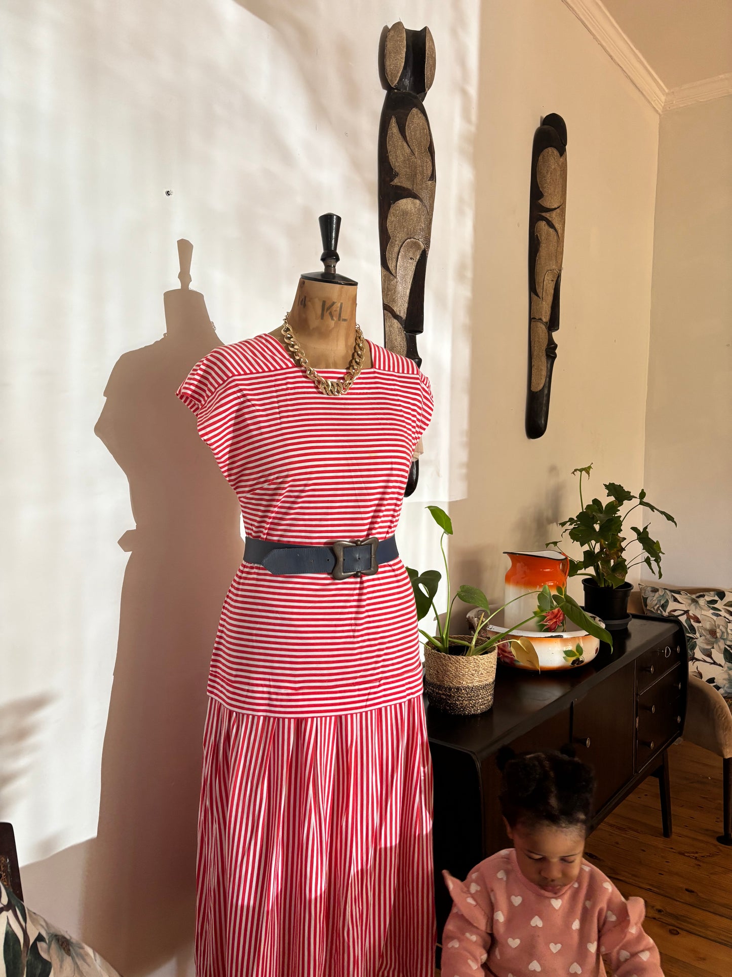 Dropwaist Striped Vintage Dress