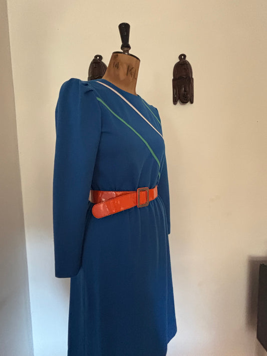 Blue Vintage Cotton Sports Dress