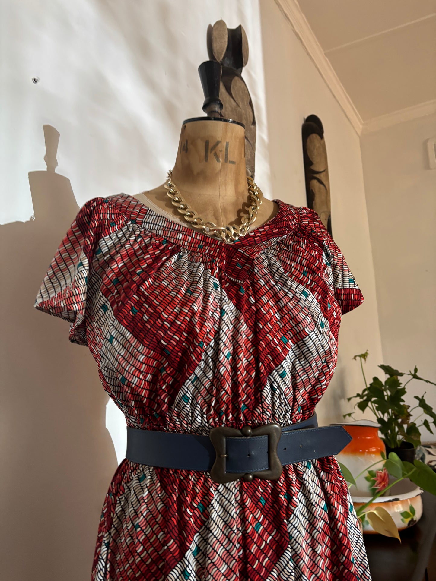 Geometric Print Vintage Dress