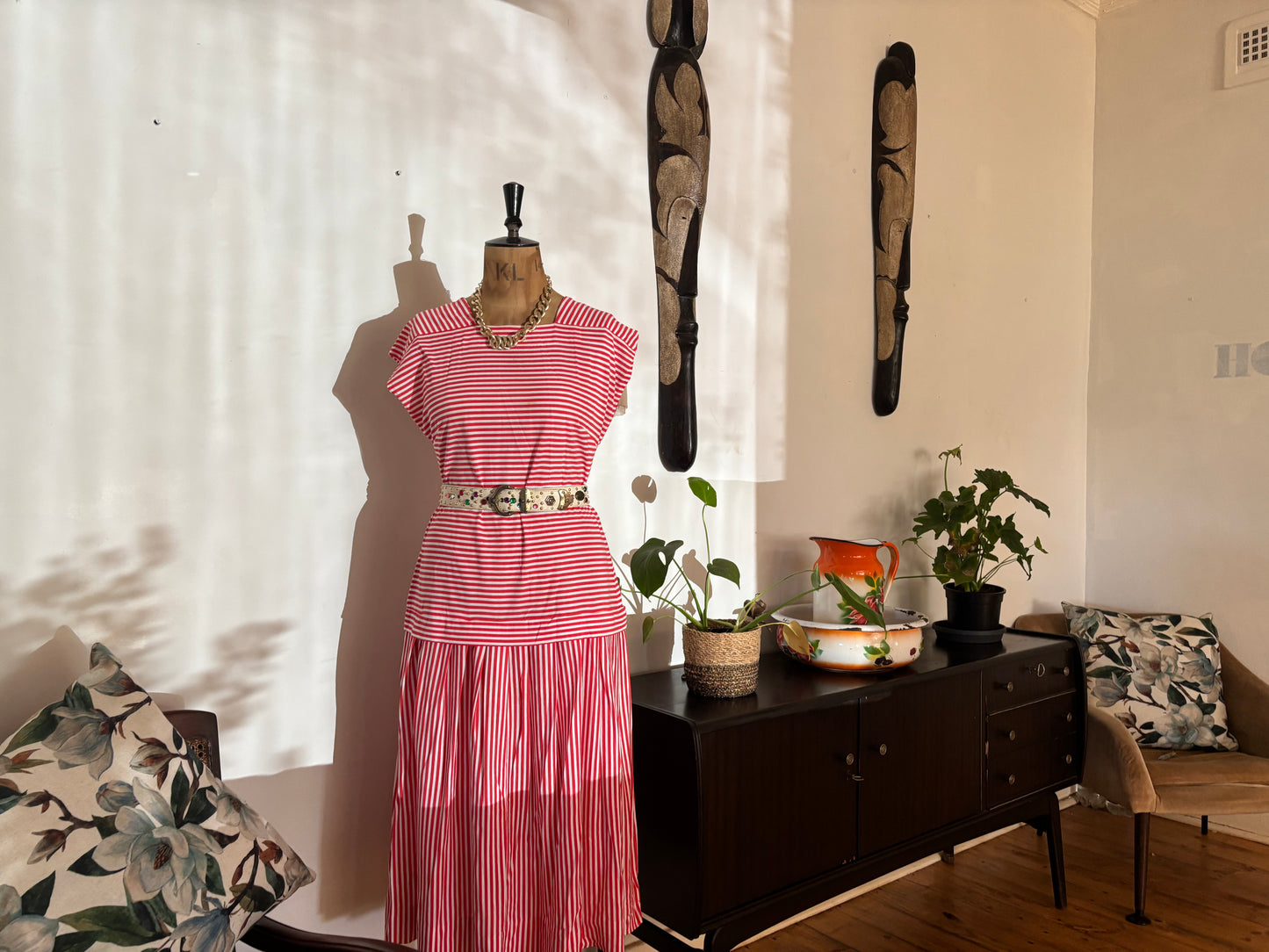 Dropwaist Striped Vintage Dress