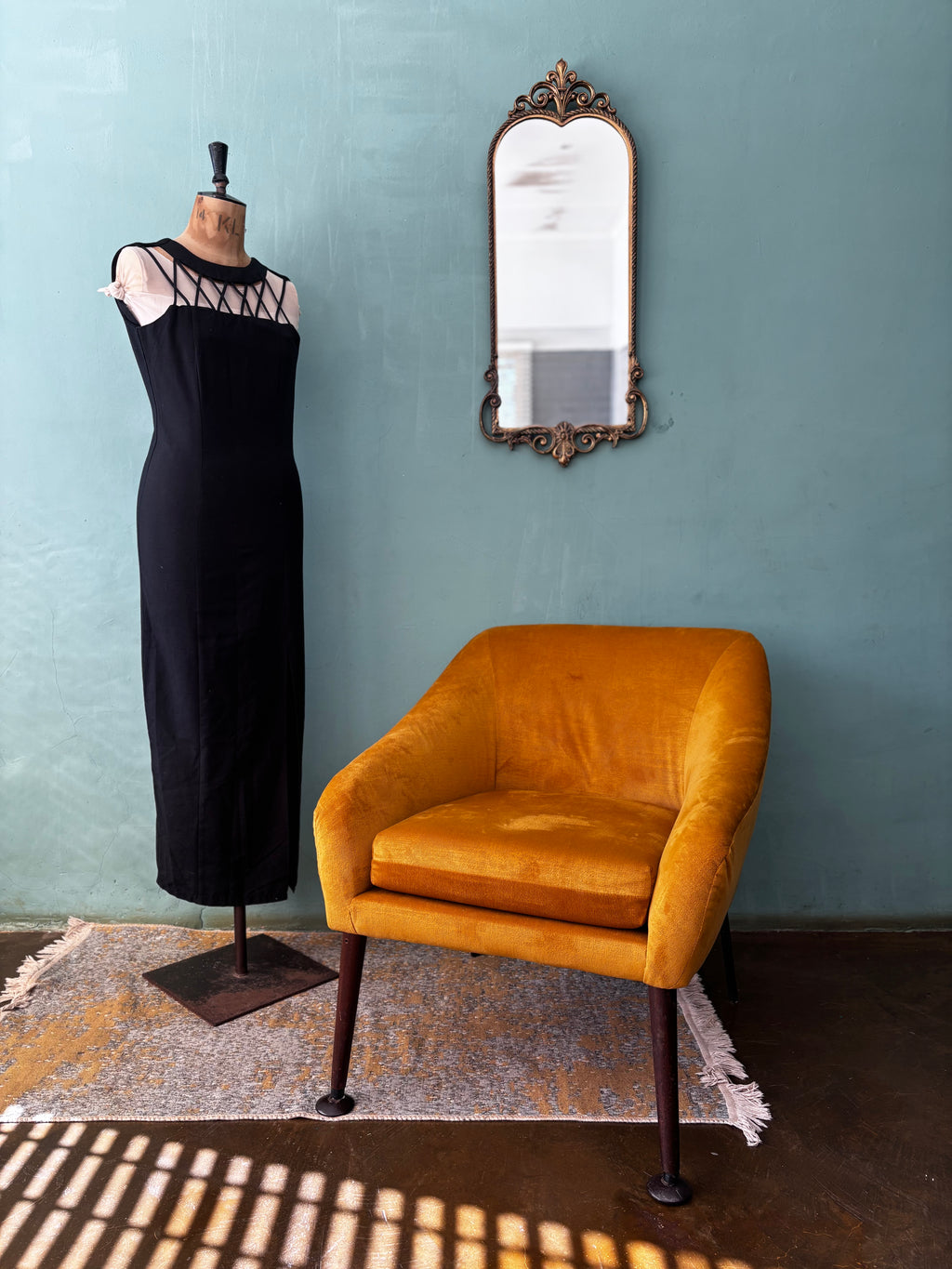 Black 90s Vintage Linen Dress