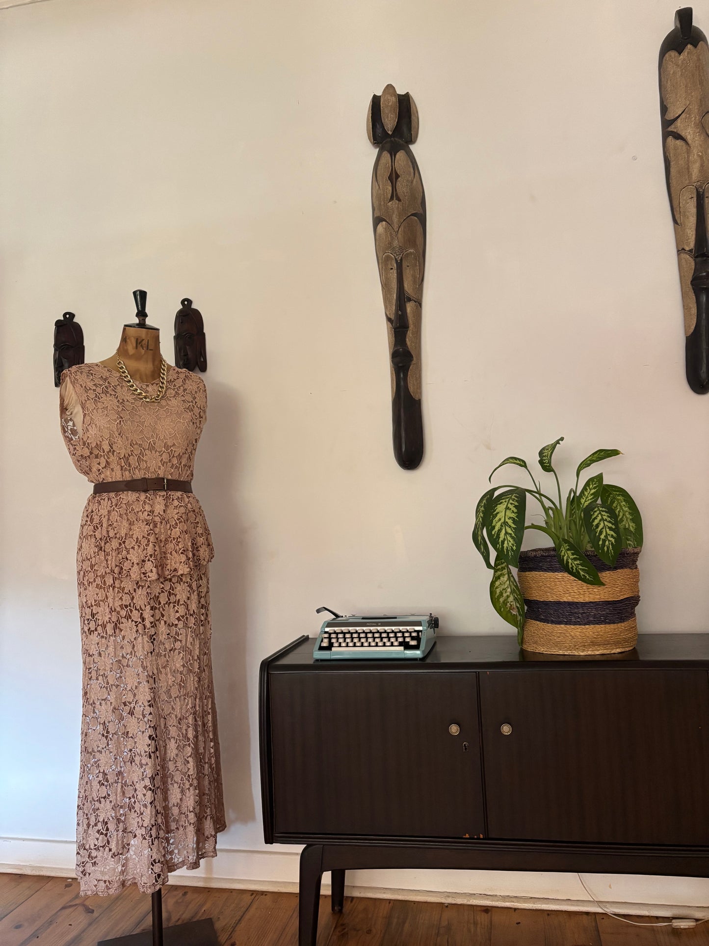 Champagne Vintage Lace Dress