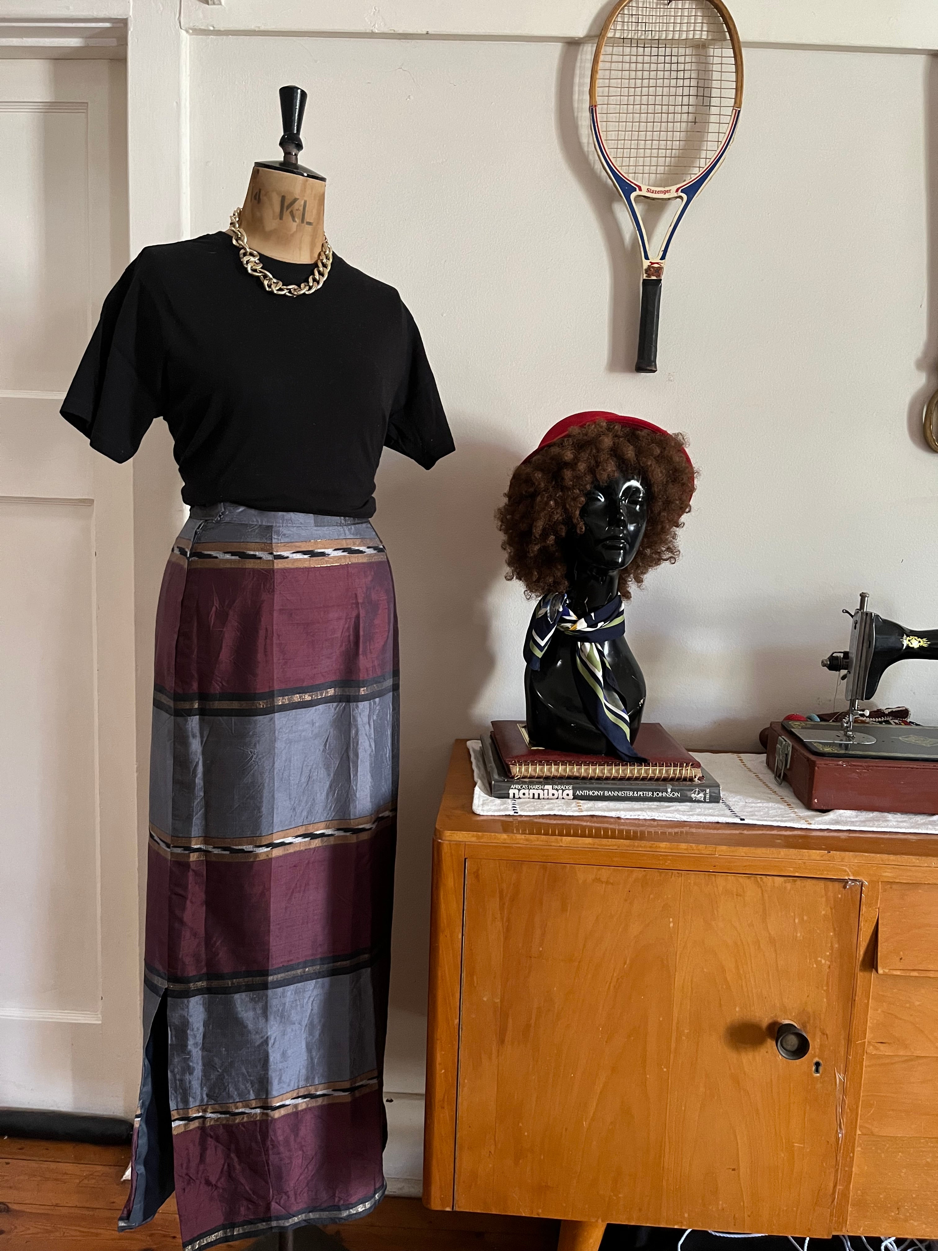 Full Length Vintage Silk Skirt