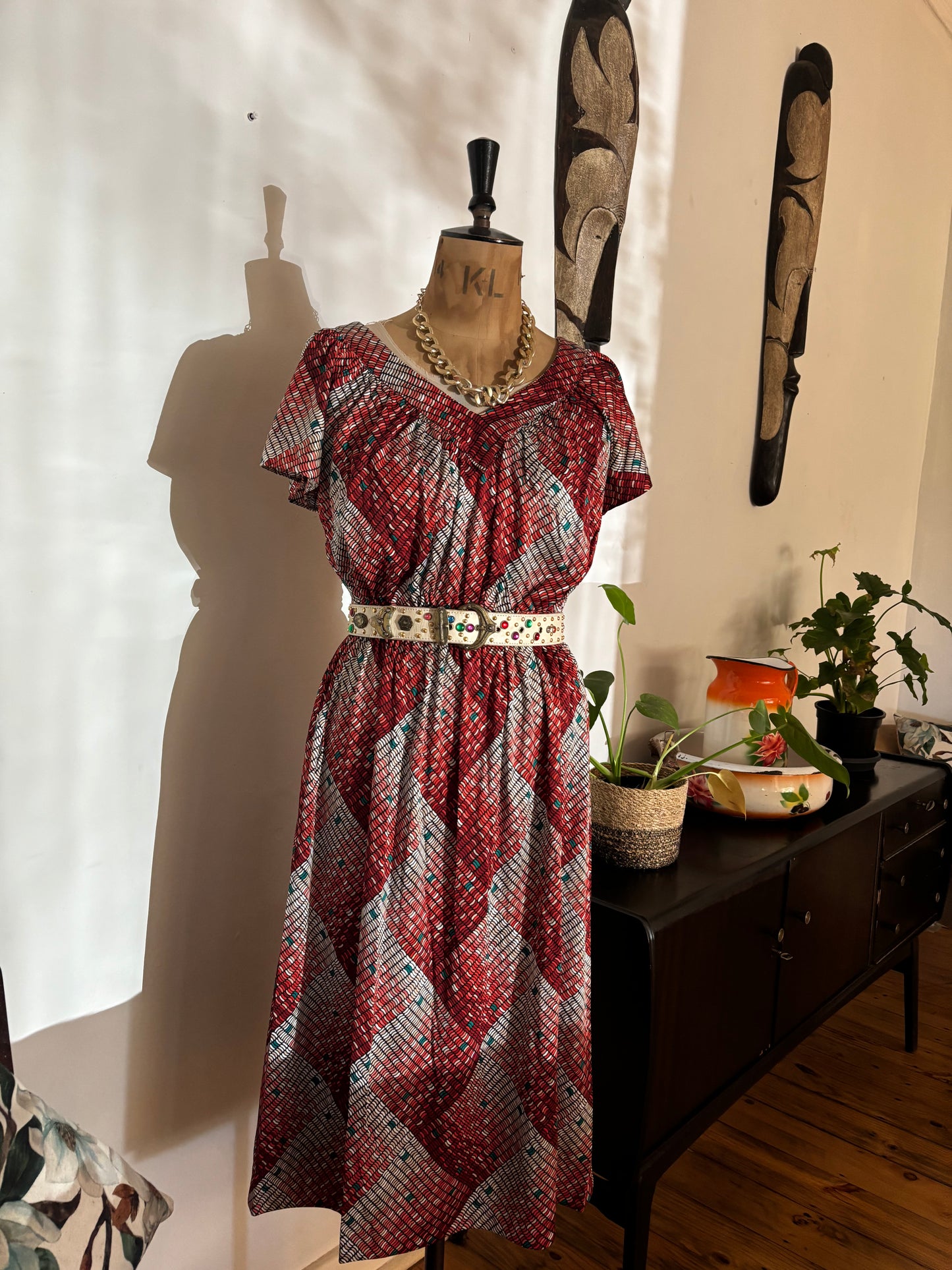 Geometric Print Vintage Dress