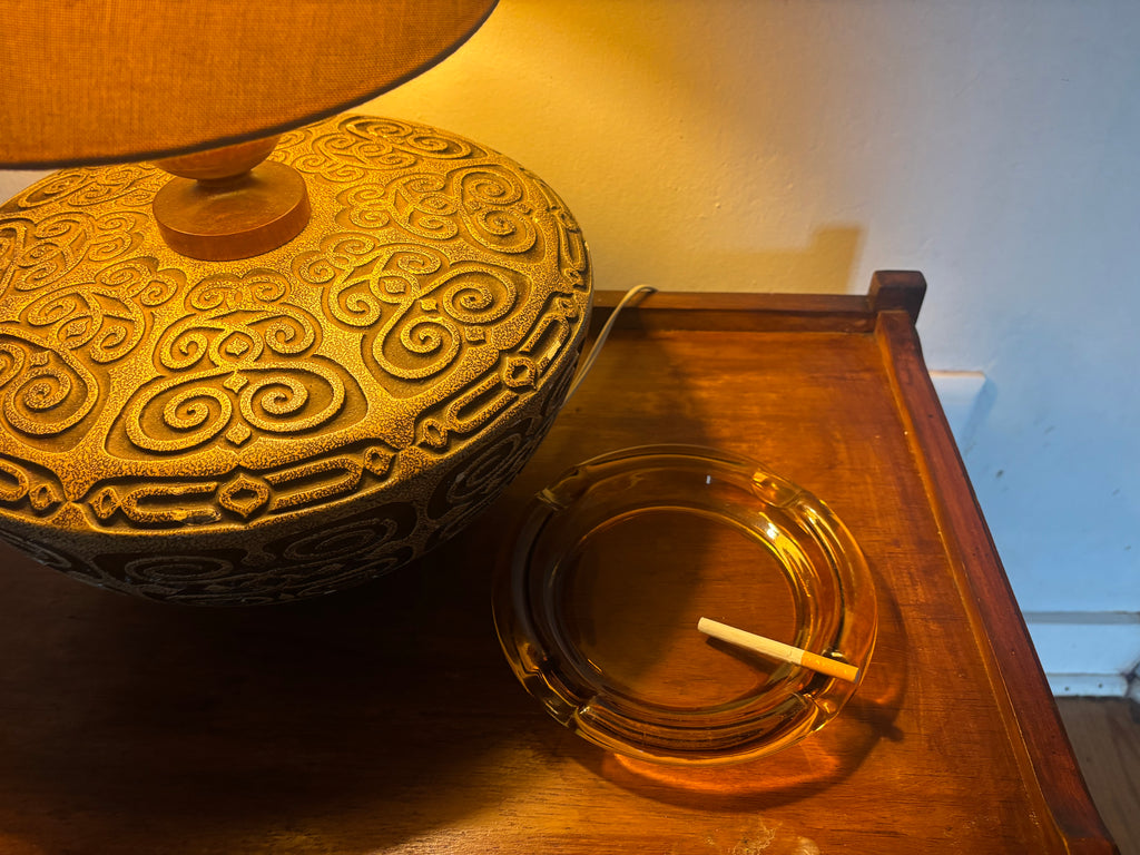 Amber Glass Vintage Ashtray