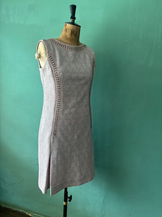 Grey & Pink 60s Vintage Shift Dress