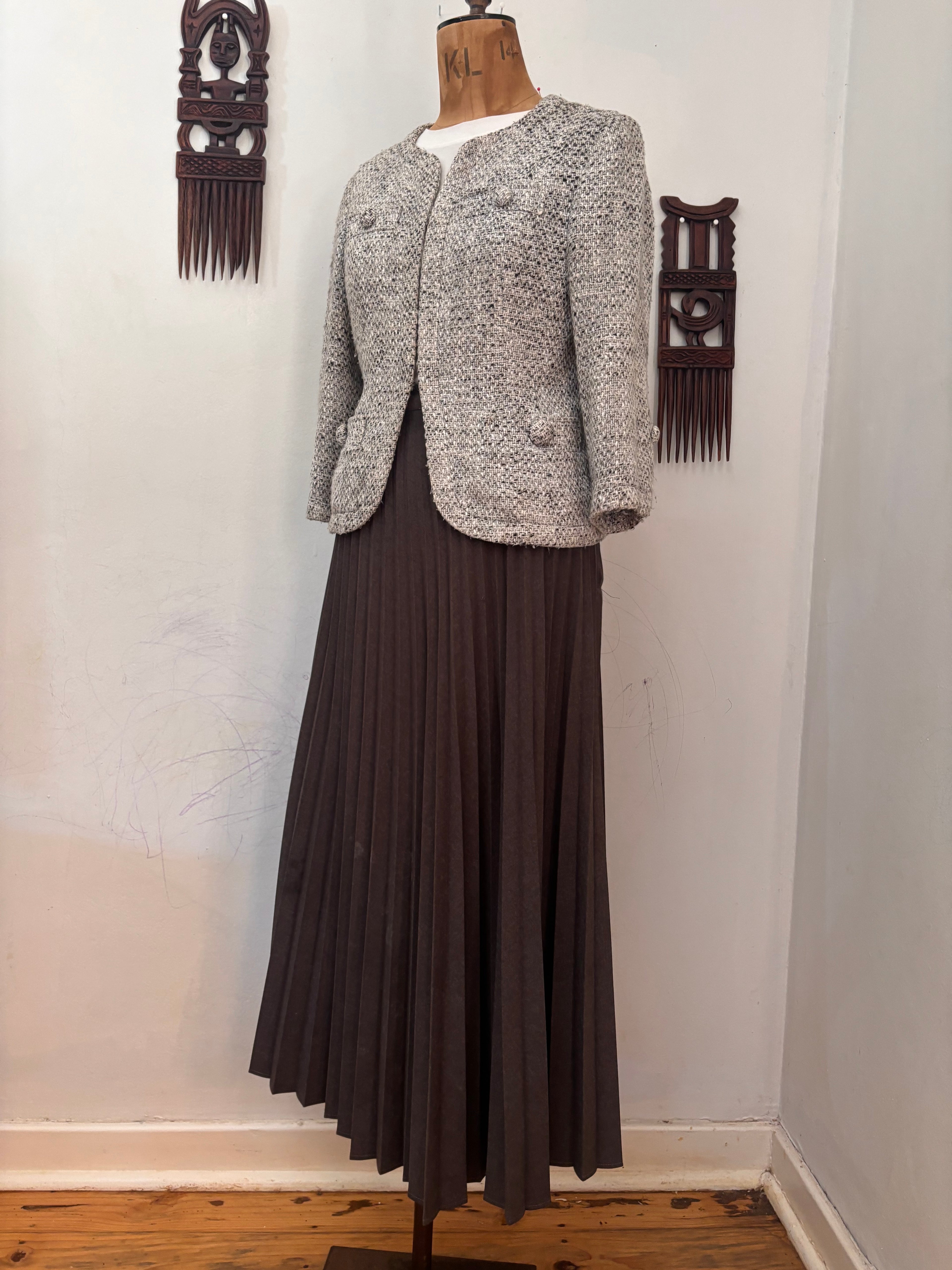 Grey Tweed Crop Jacket