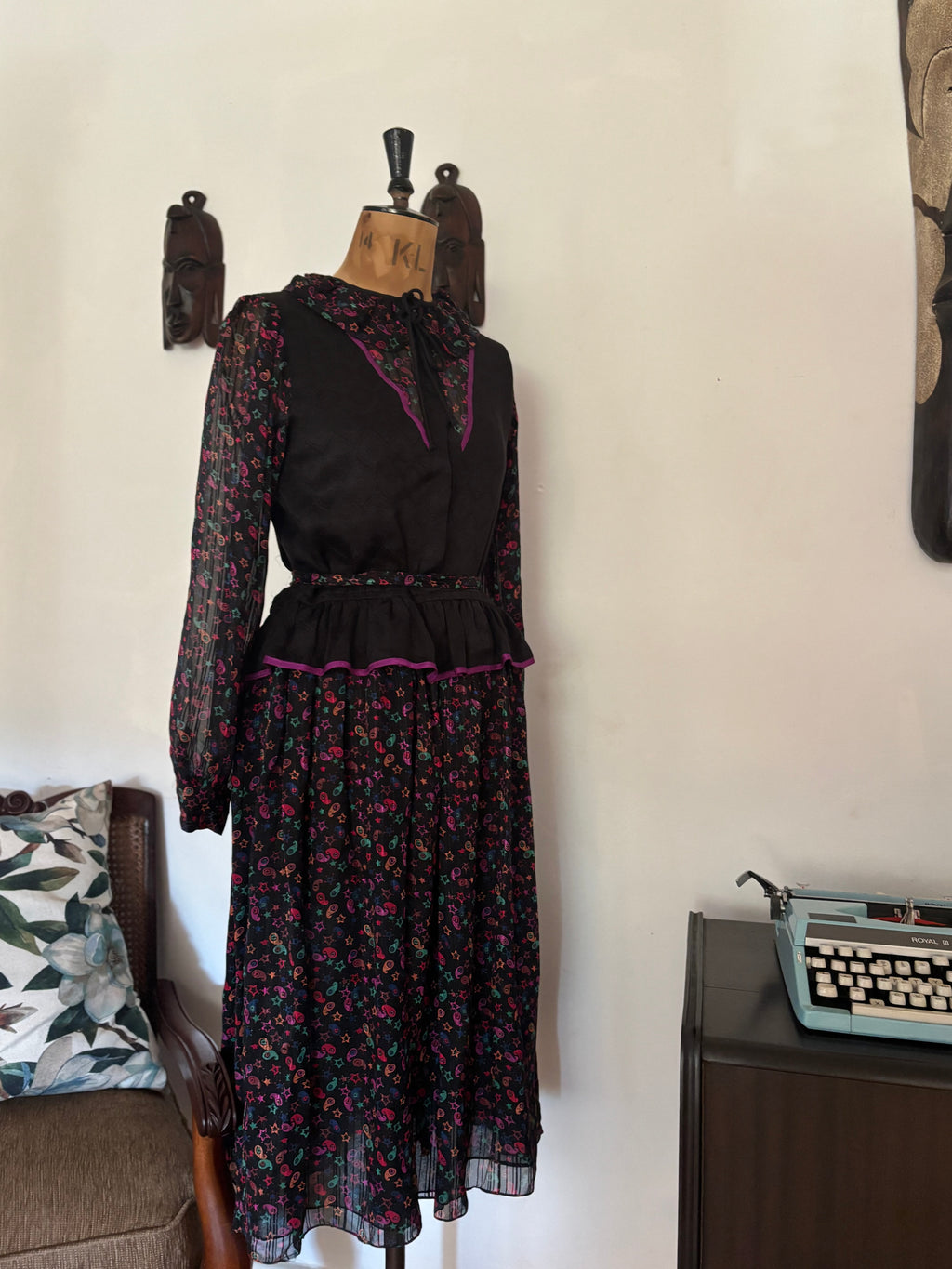 Black & Purple Vintage Dress