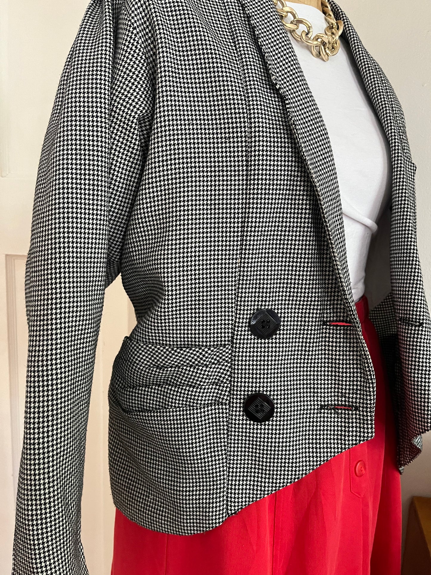 80s Houndstooth Vintage Blazer