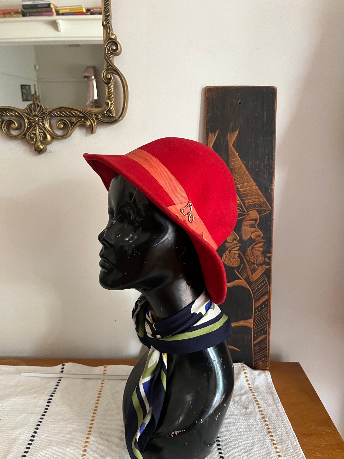 Red Vintage Felt Hat