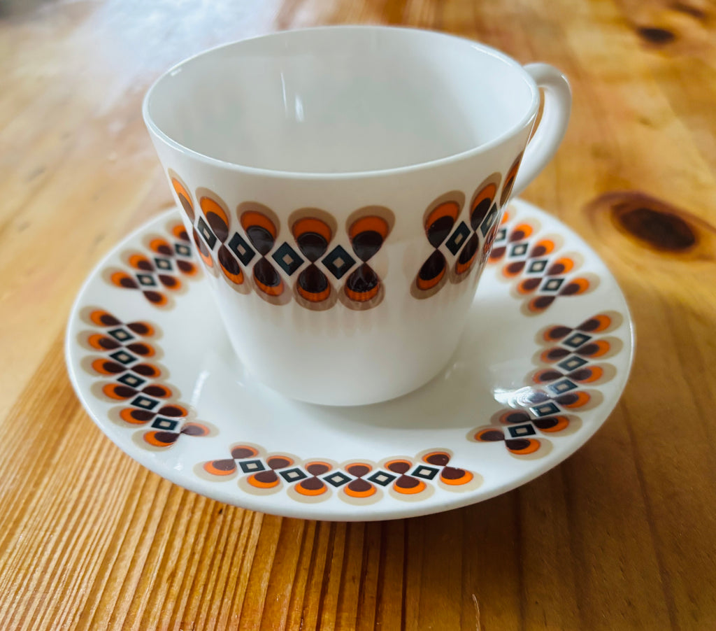 Retro Cup & Saucer Set