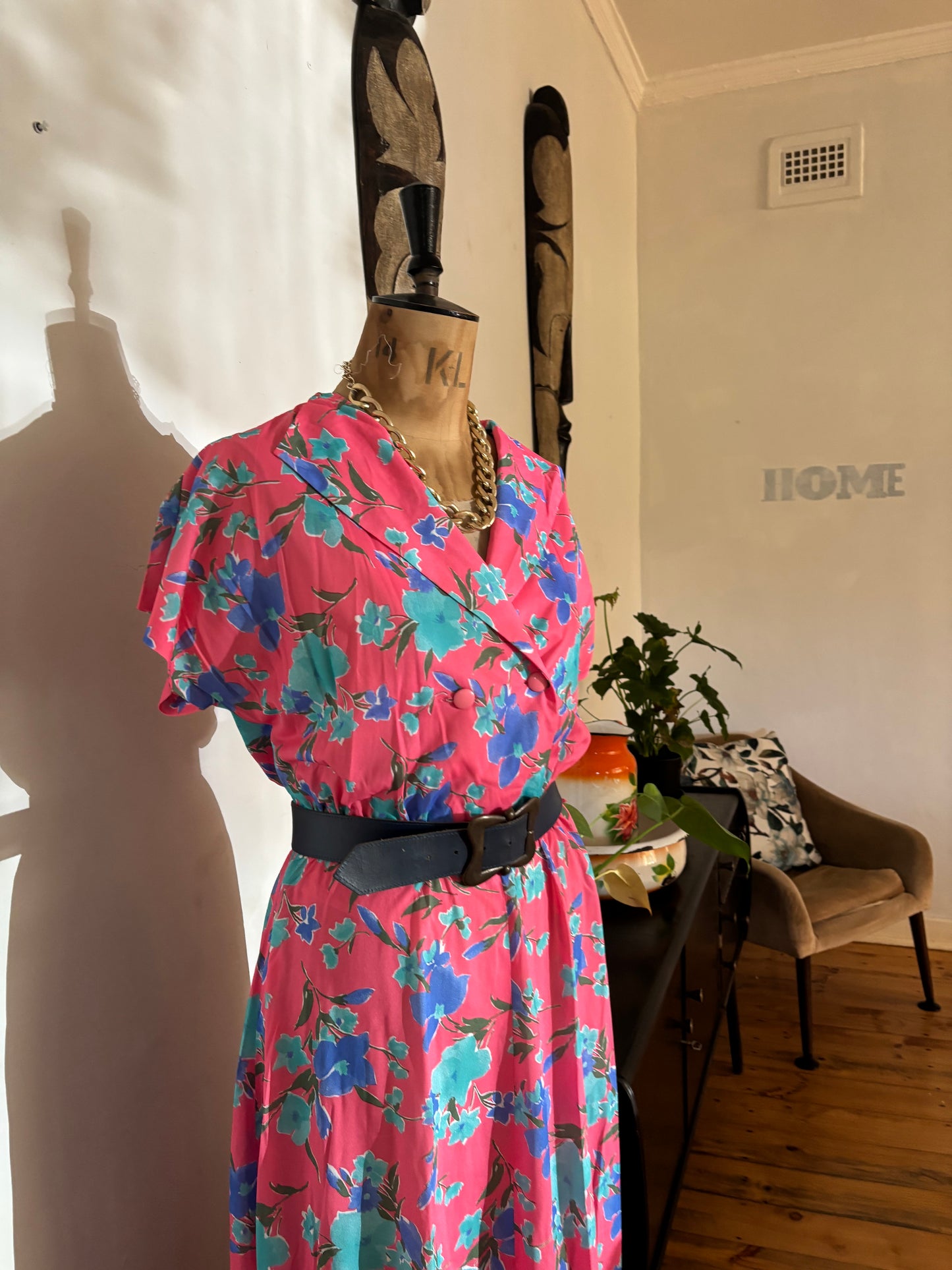 Pink Floral Vintage Summer Dress