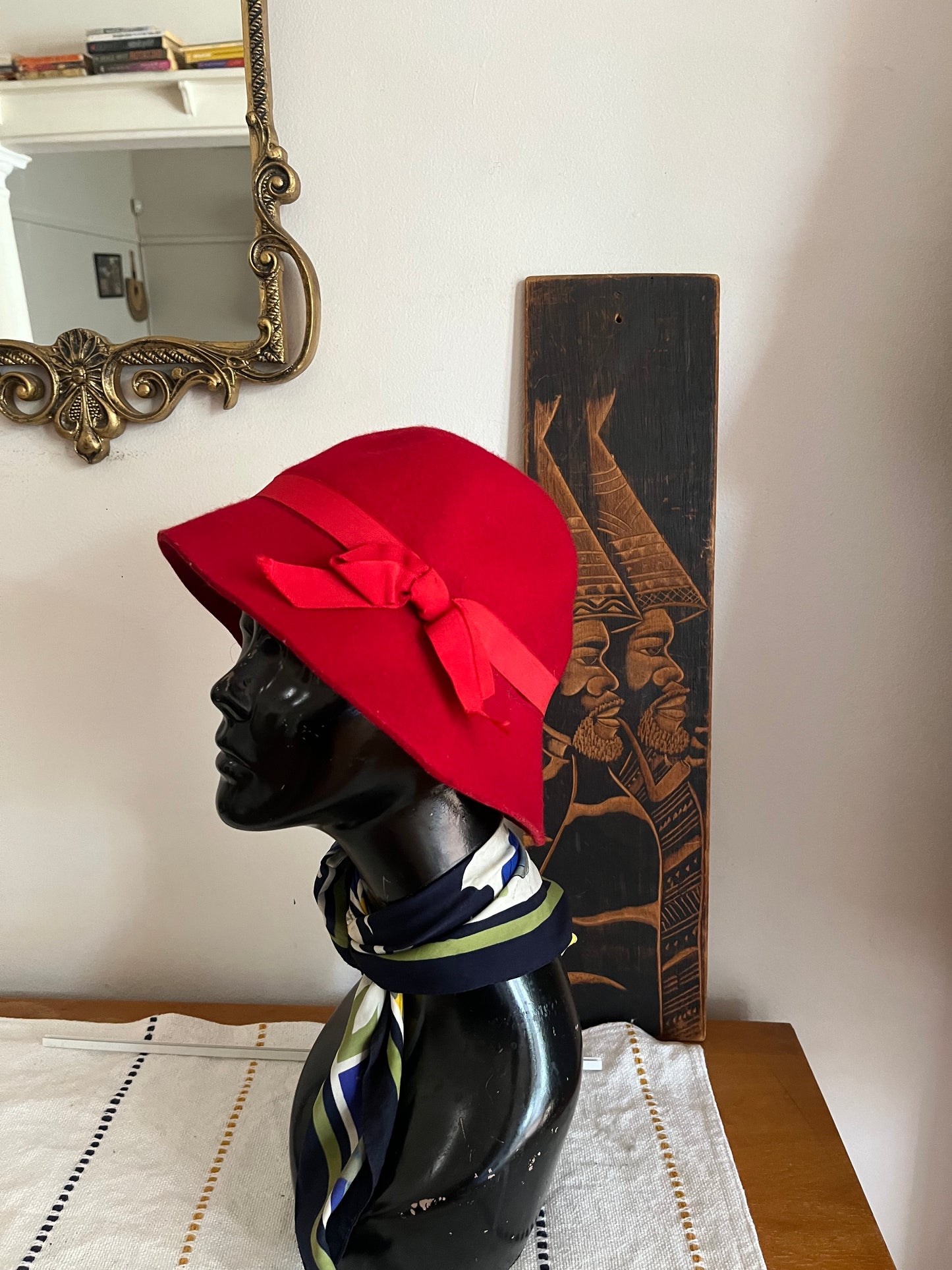 Red Vintage Felt Hat