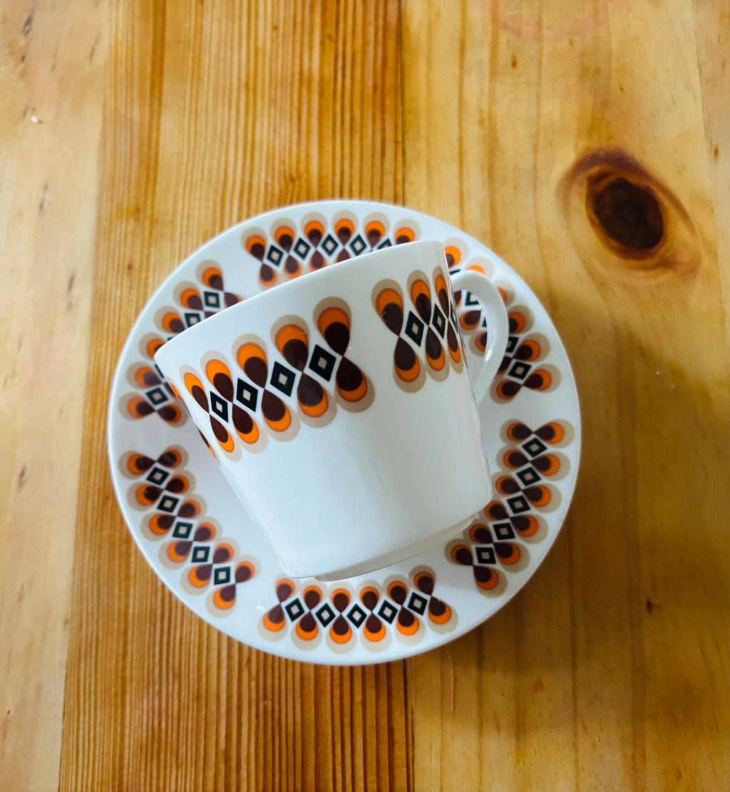 Retro Cup & Saucer Set