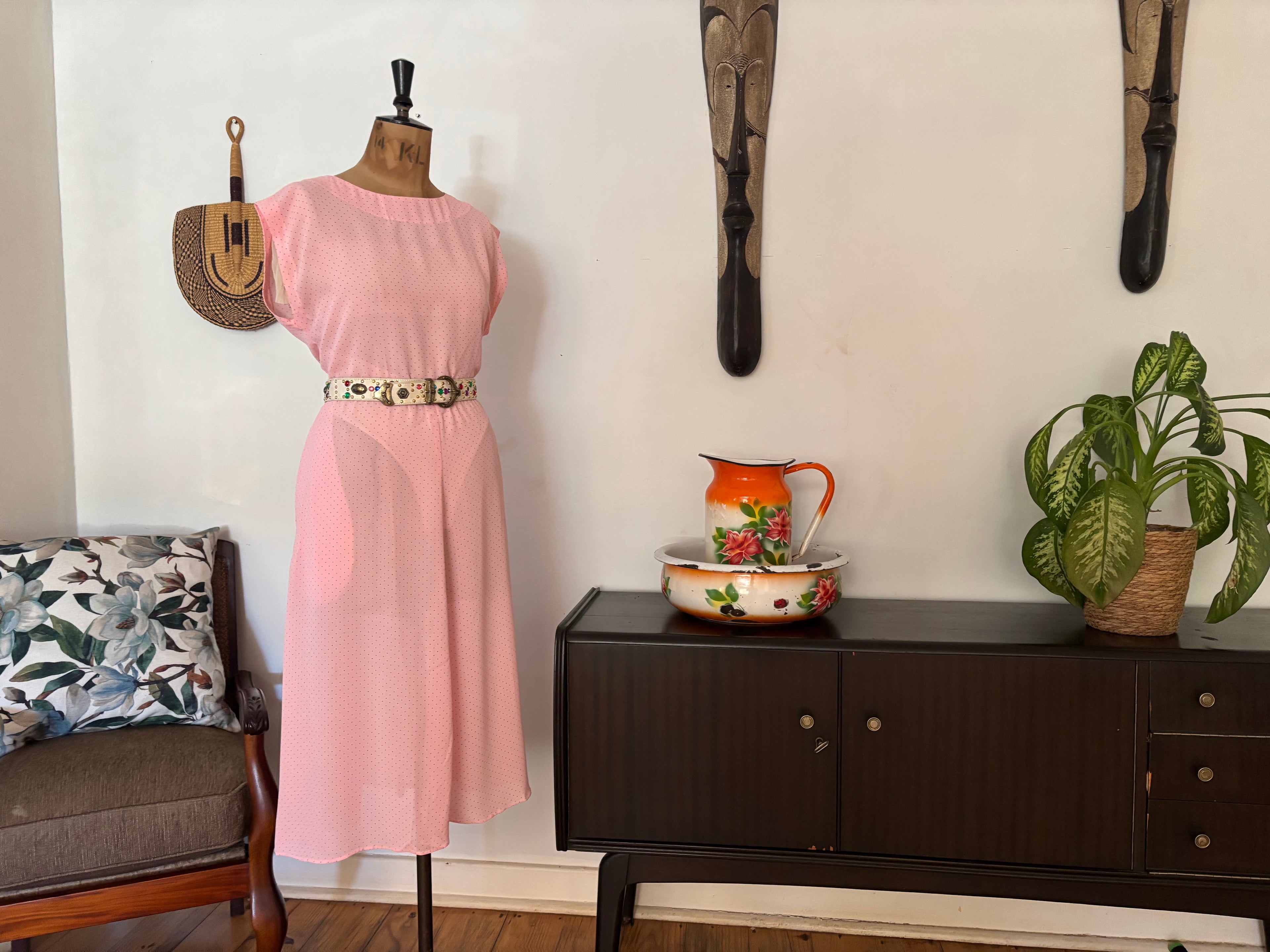 Chiffon Vintage Polkadot Dress