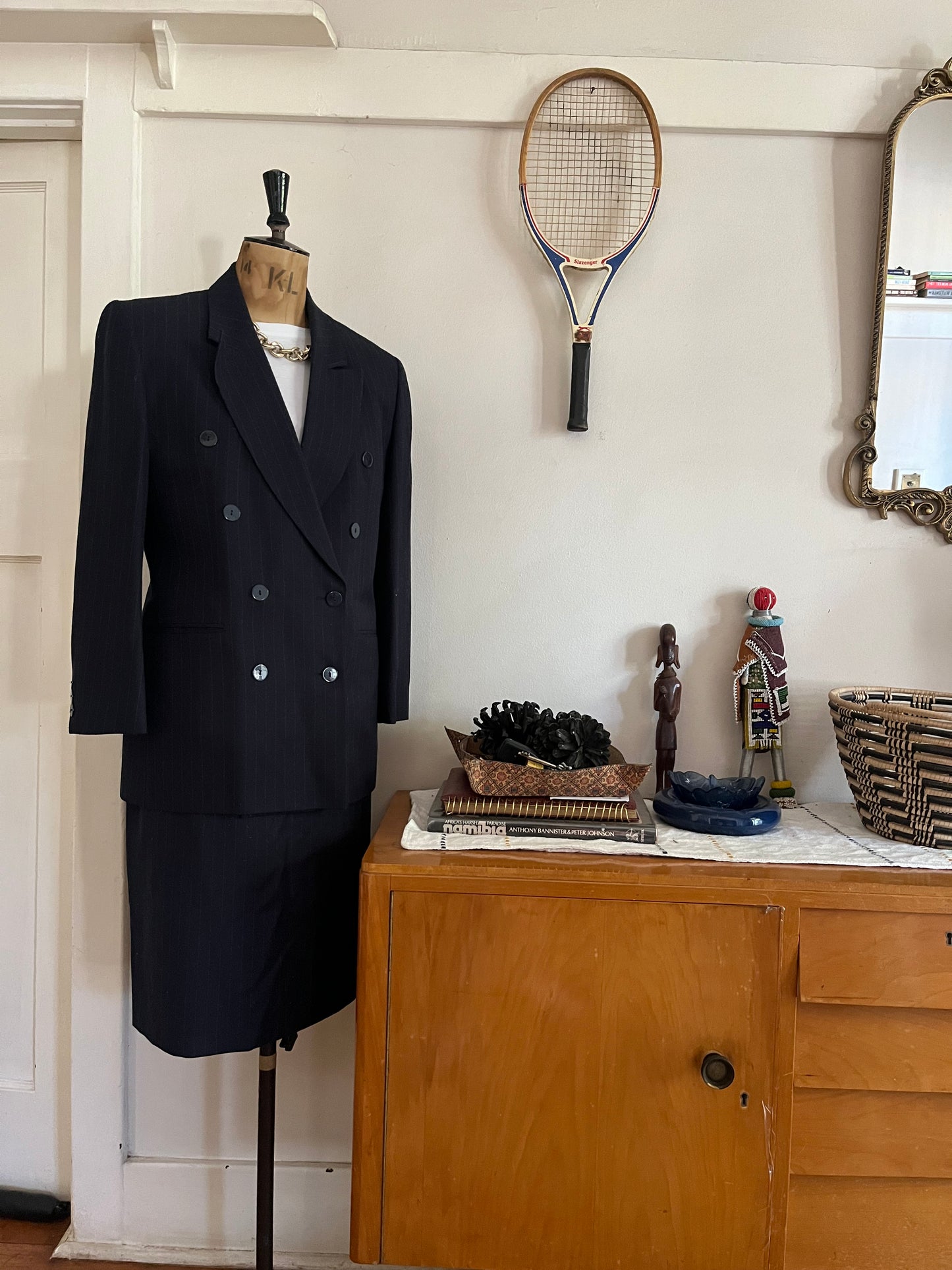 Vintage Navy Pinstripe Suit
