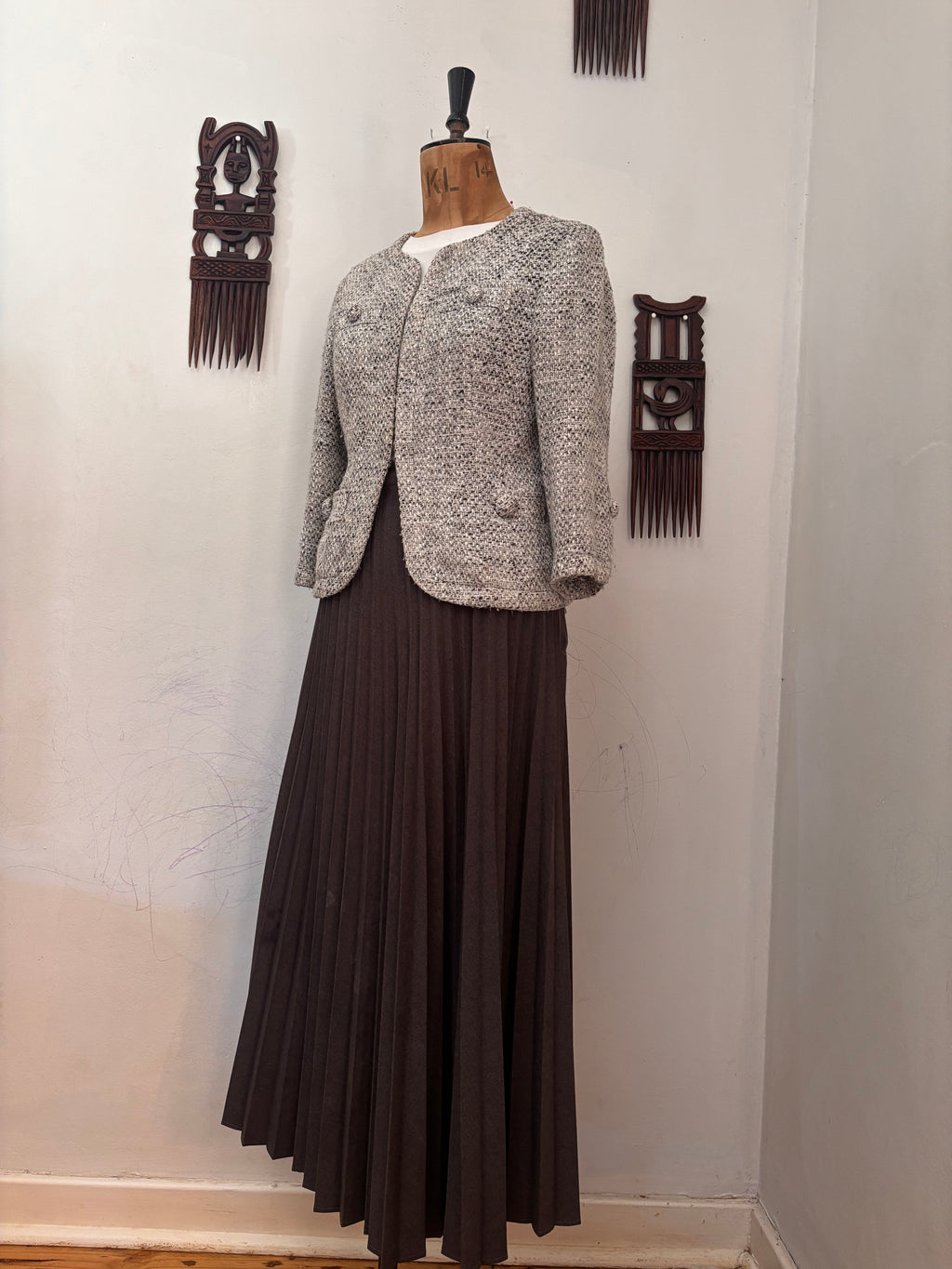 Grey Tweed Crop Jacket