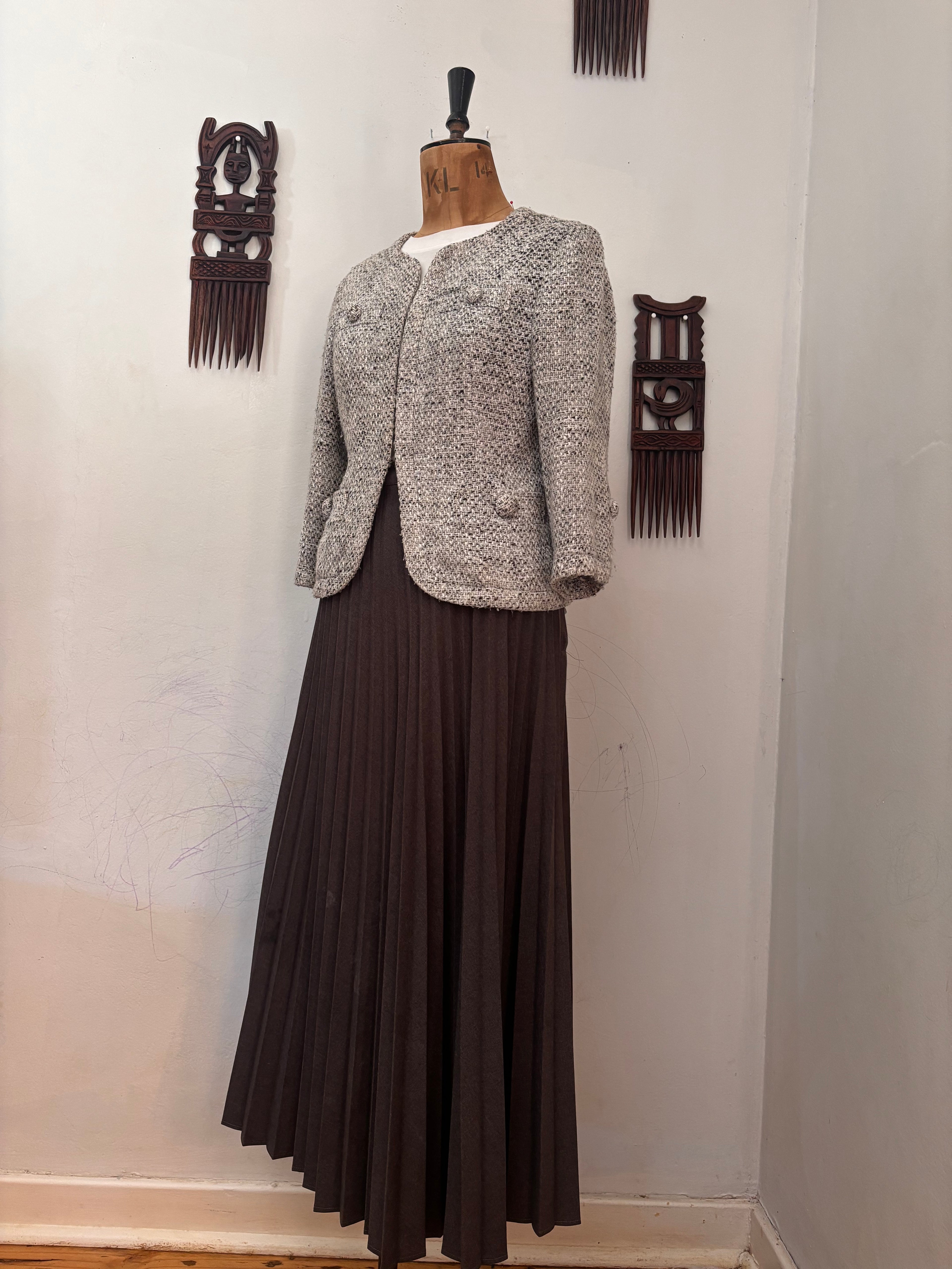 Grey Tweed Crop Jacket