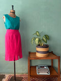 Fuschia Pink Vintage Pencil Skirt