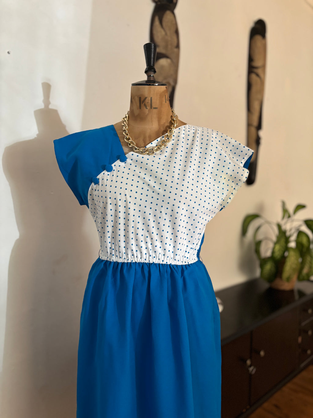 Blue & White Polkadot