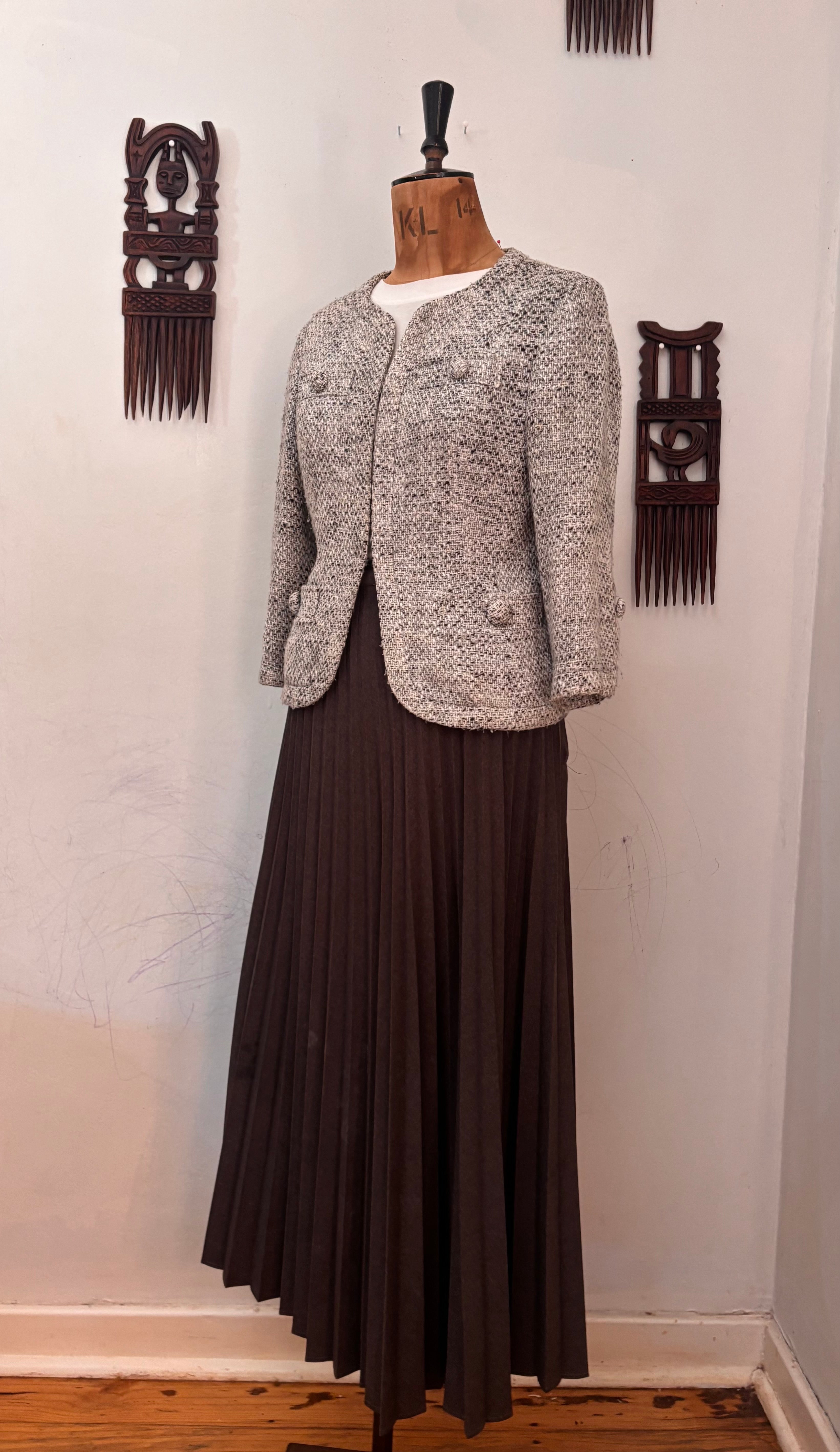 Grey Tweed Crop Jacket