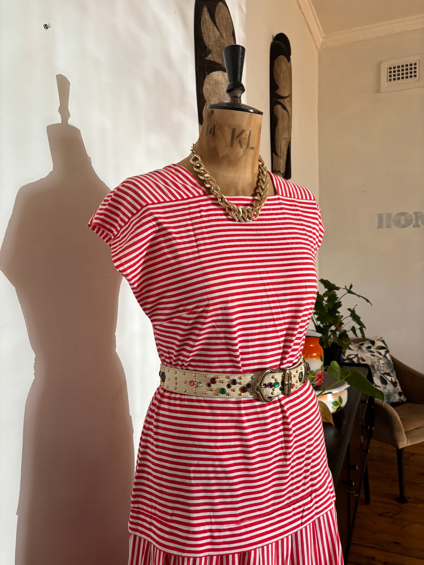 Dropwaist Striped Vintage Dress