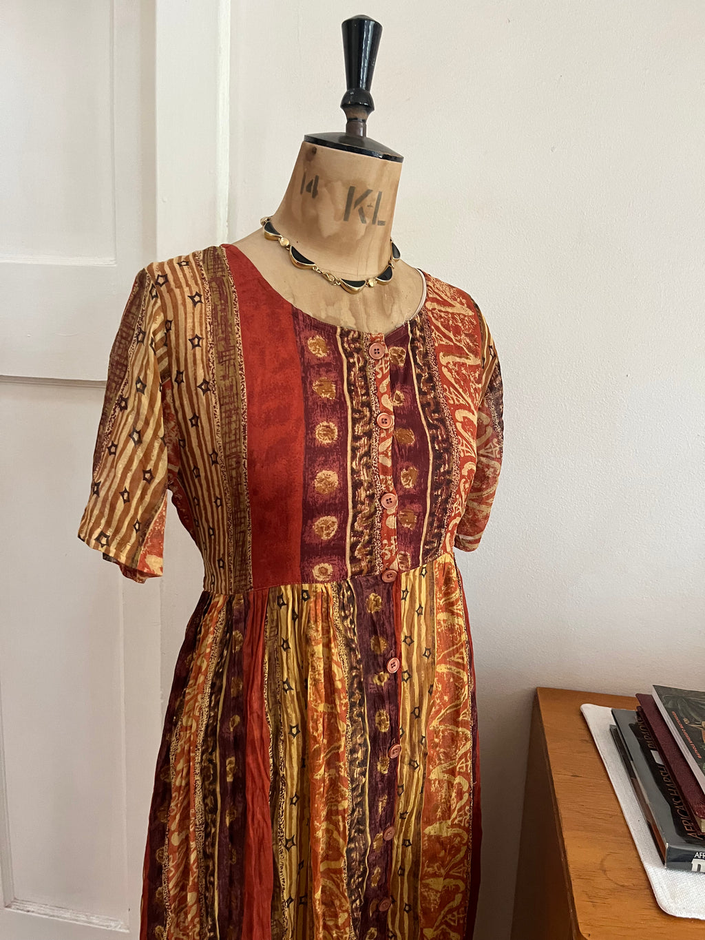 Brown 90s vintage summer dress