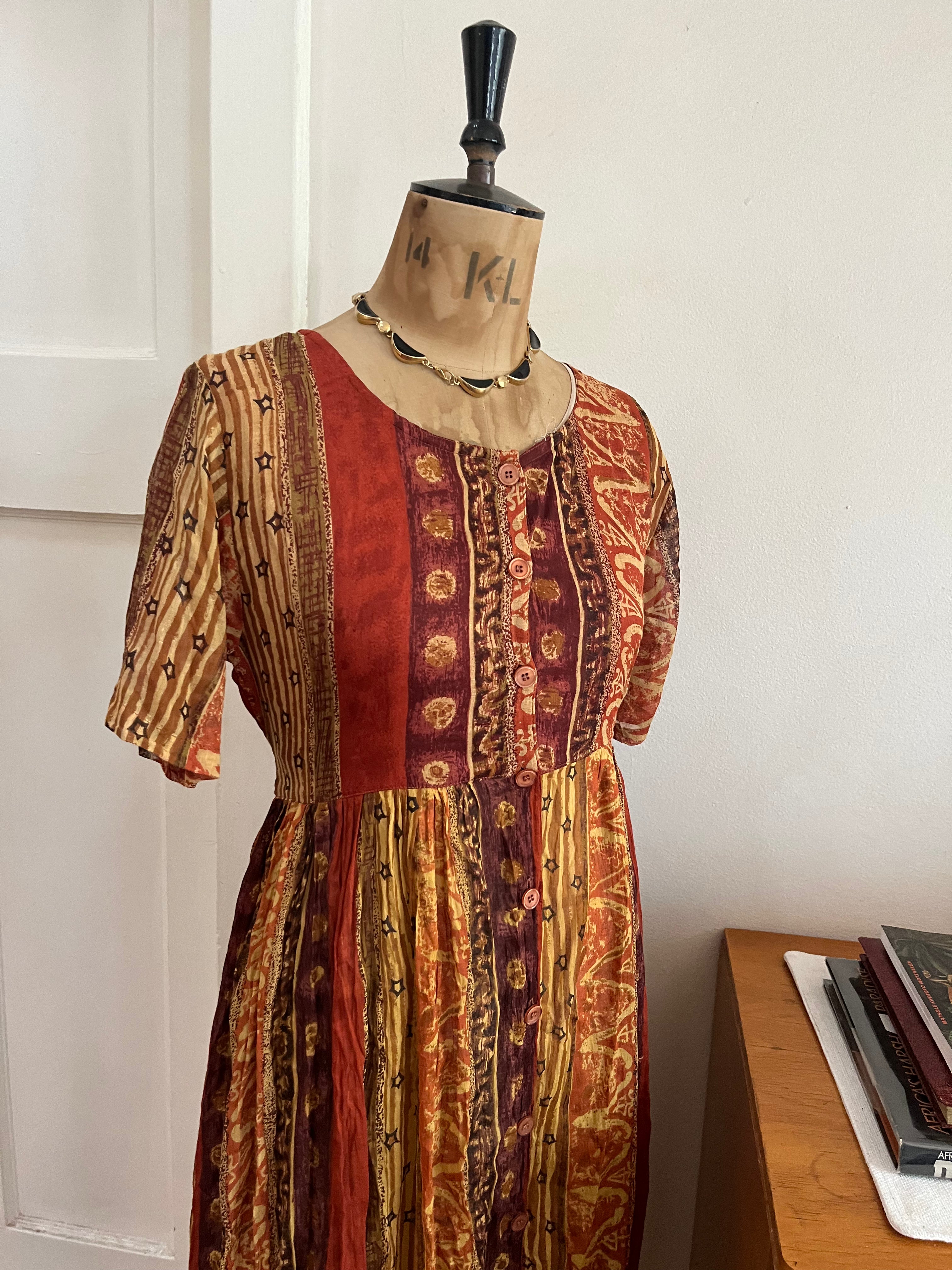 Brown 90s vintage summer dress