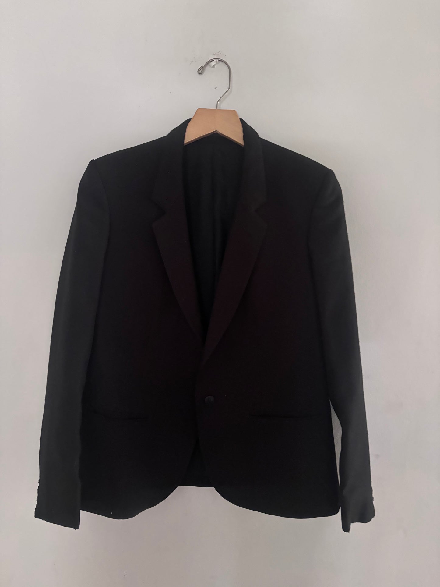 Black Pure Wool Vintage Blazer