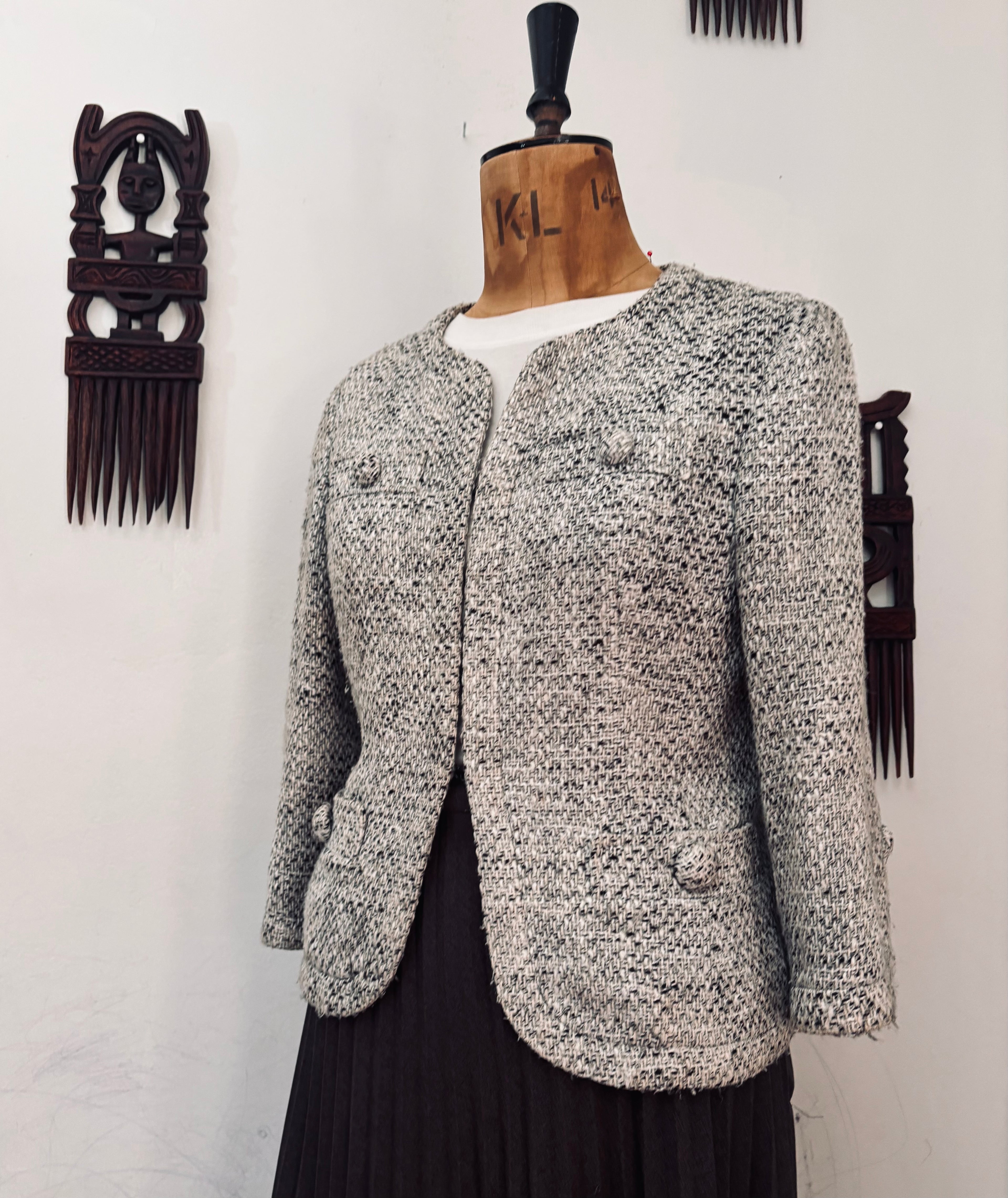 Grey Tweed Crop Jacket