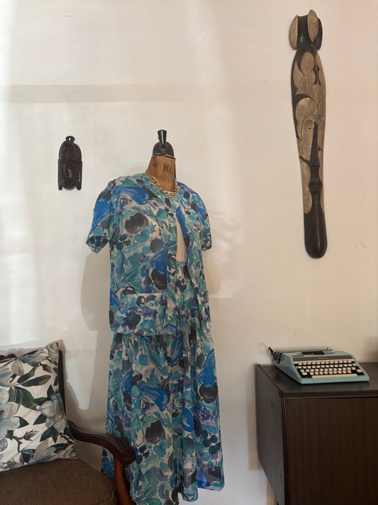 Blue Floral Vintage Summer Set