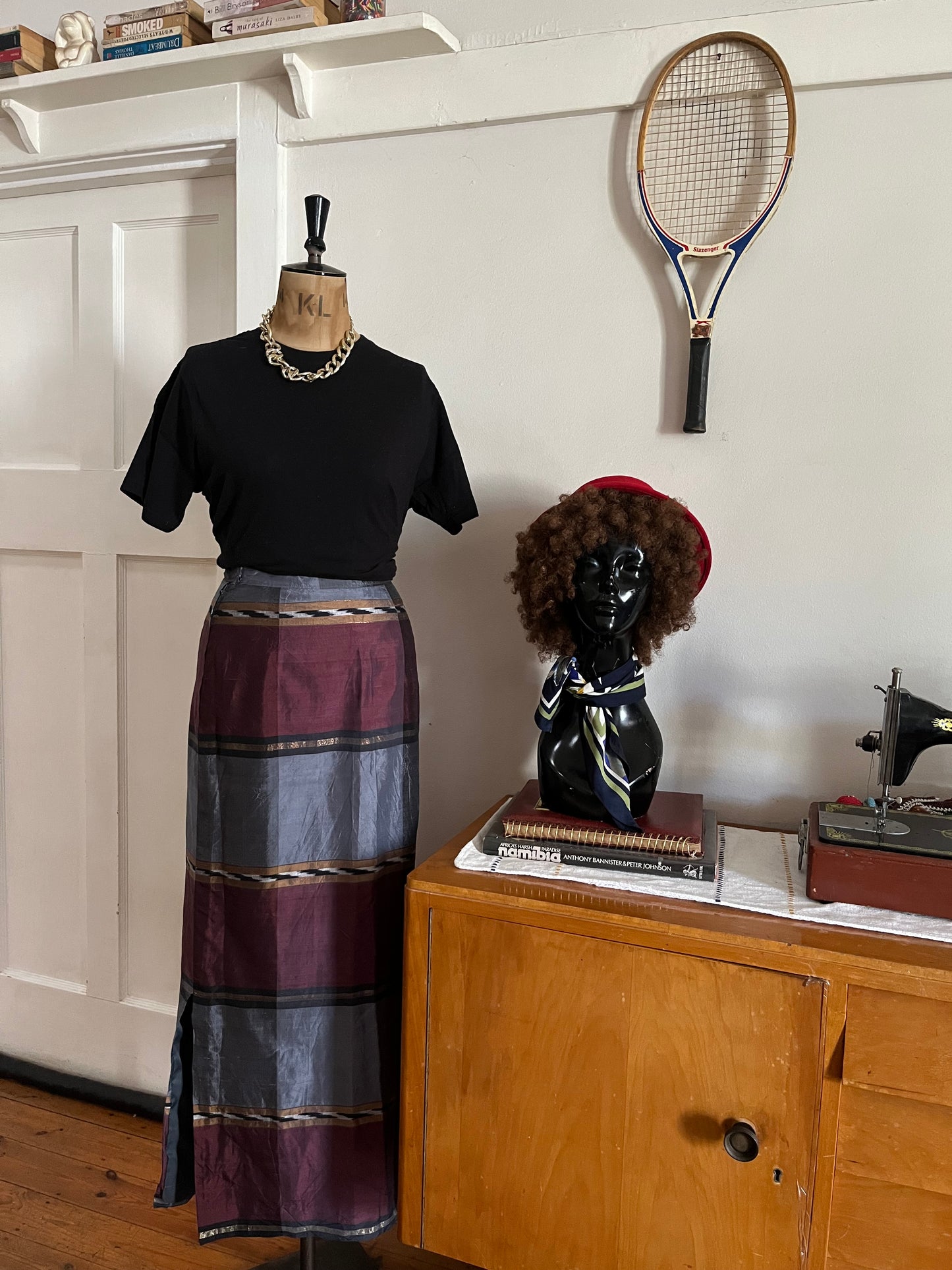 Full Length Vintage Silk Skirt