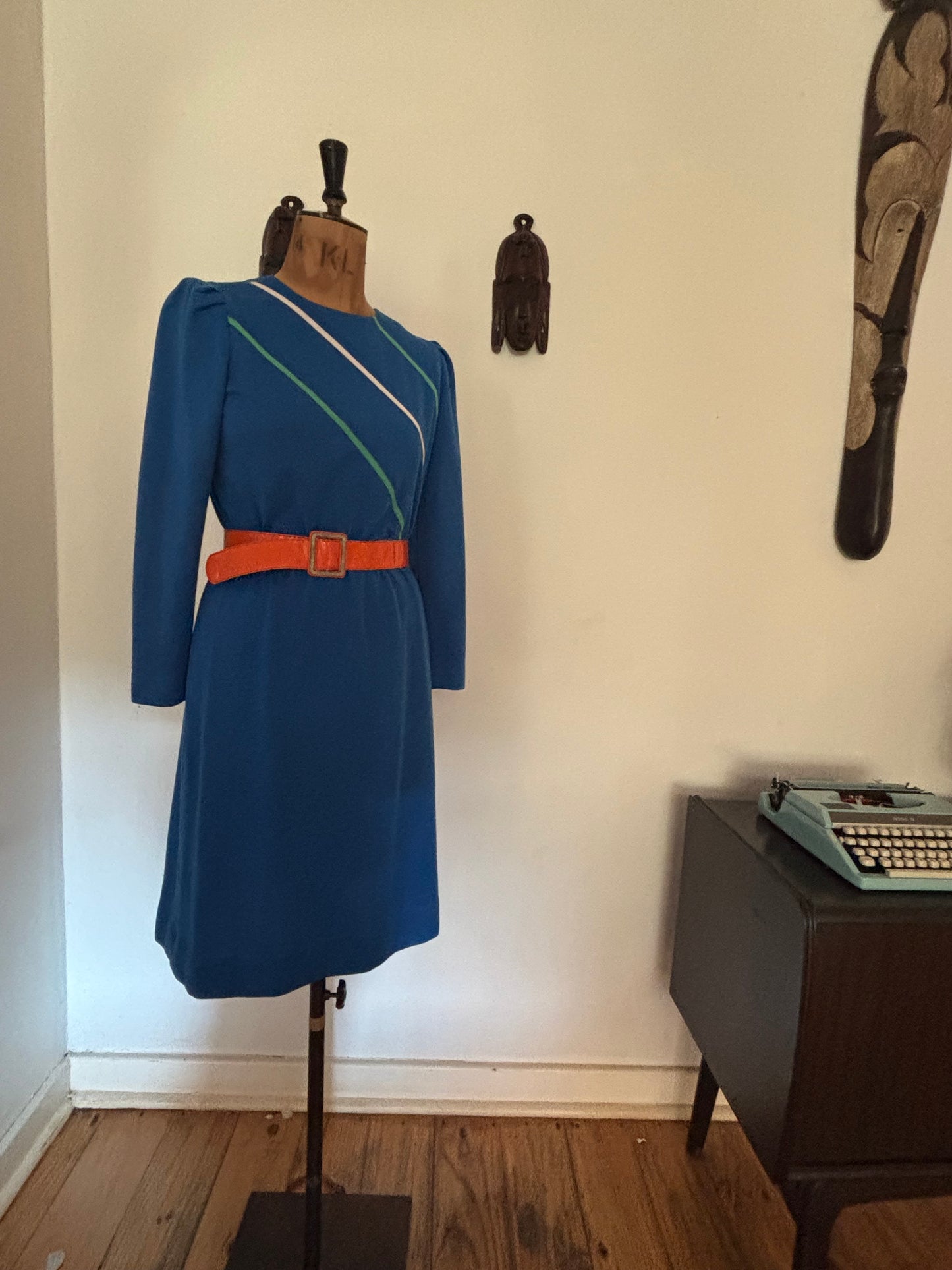 Blue Vintage Cotton Sports Dress
