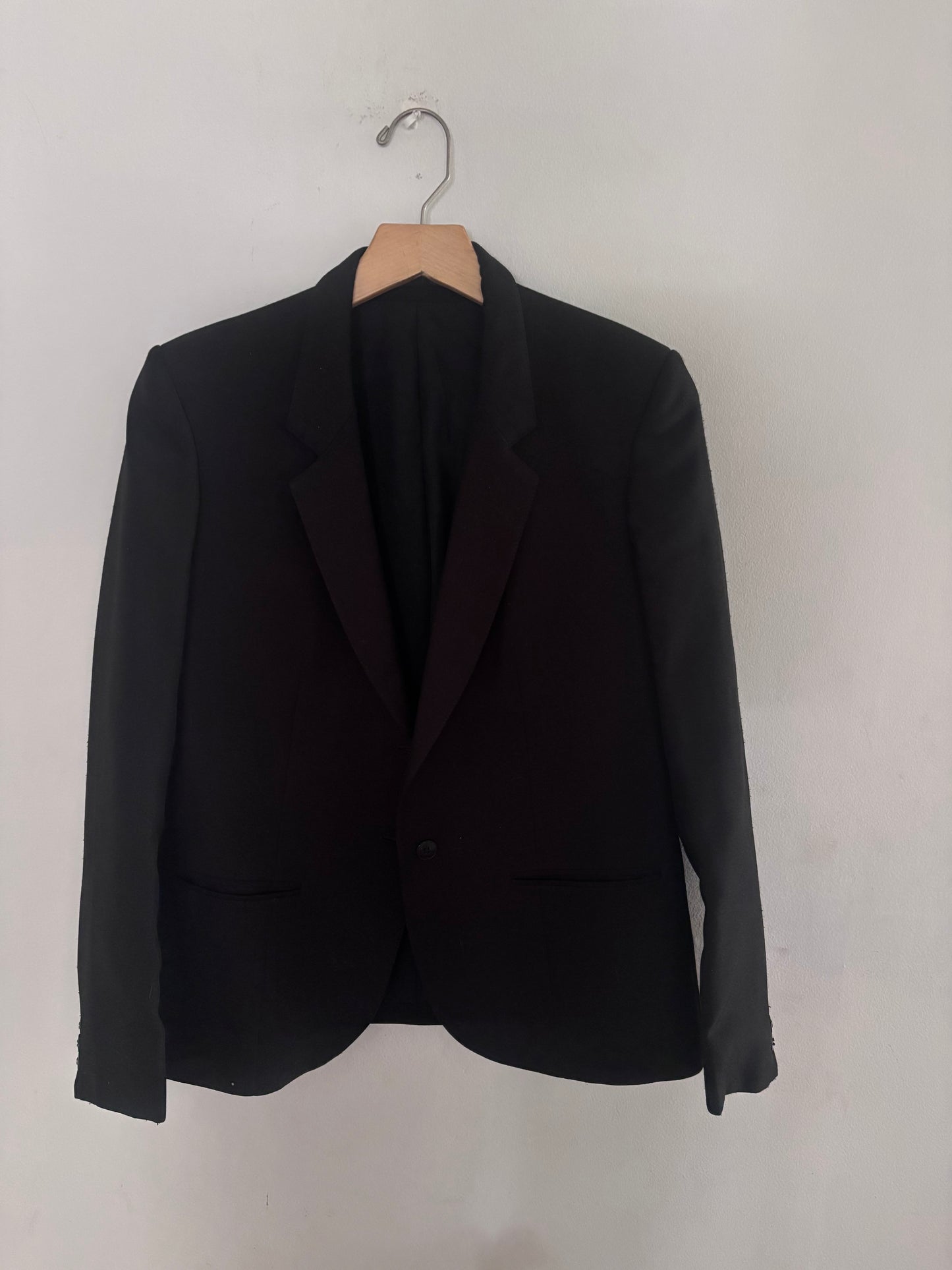 Black Pure Wool Vintage Blazer