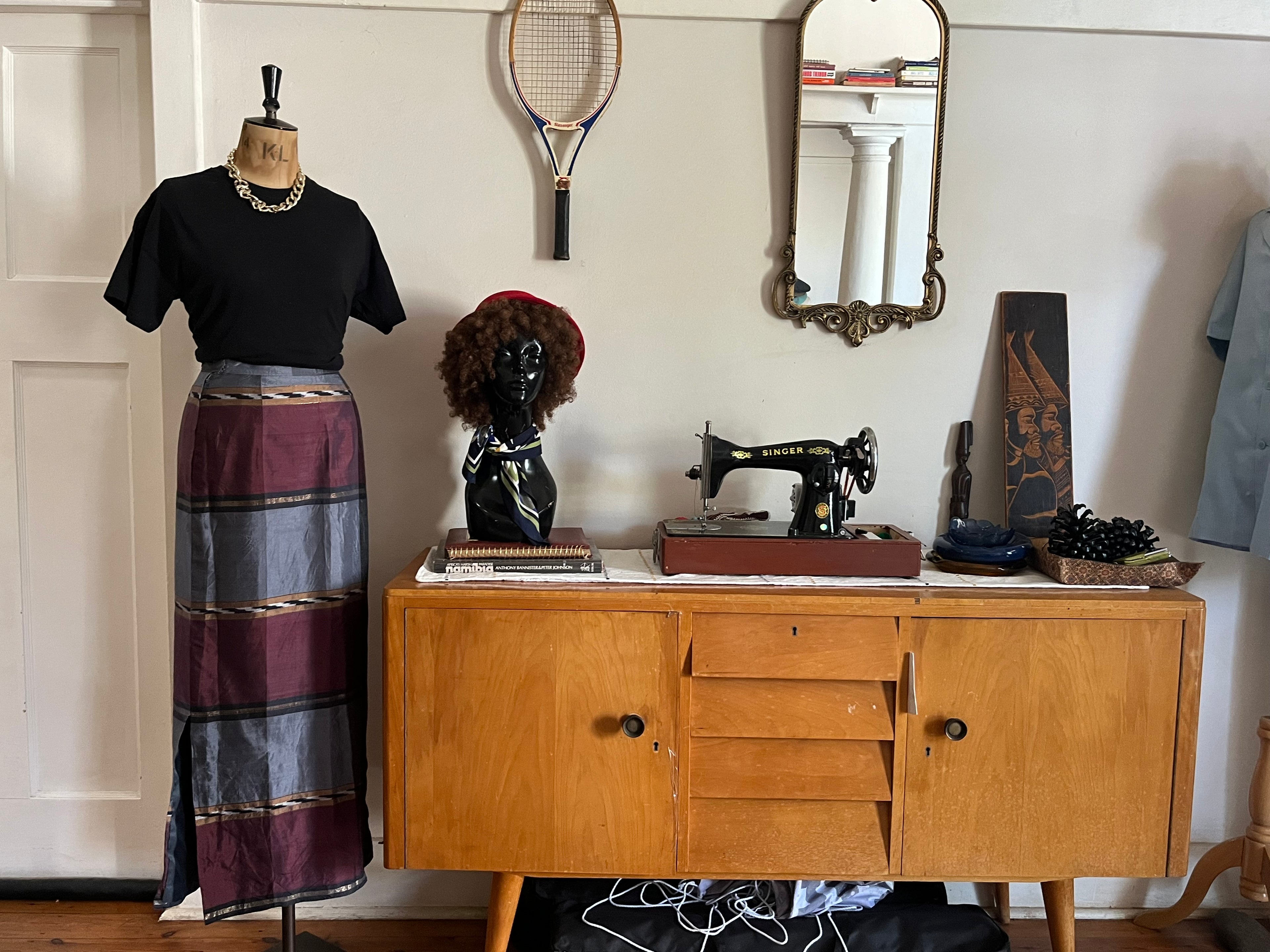 Full Length Vintage Silk Skirt