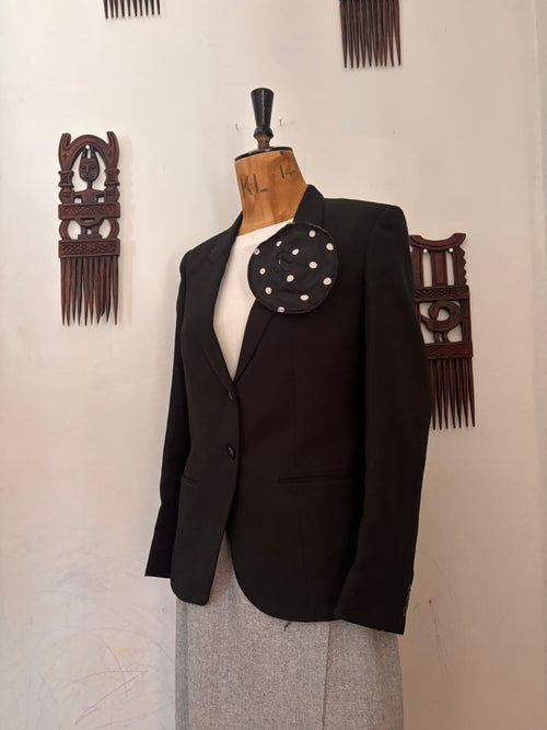 Black Pure Wool Vintage Blazer