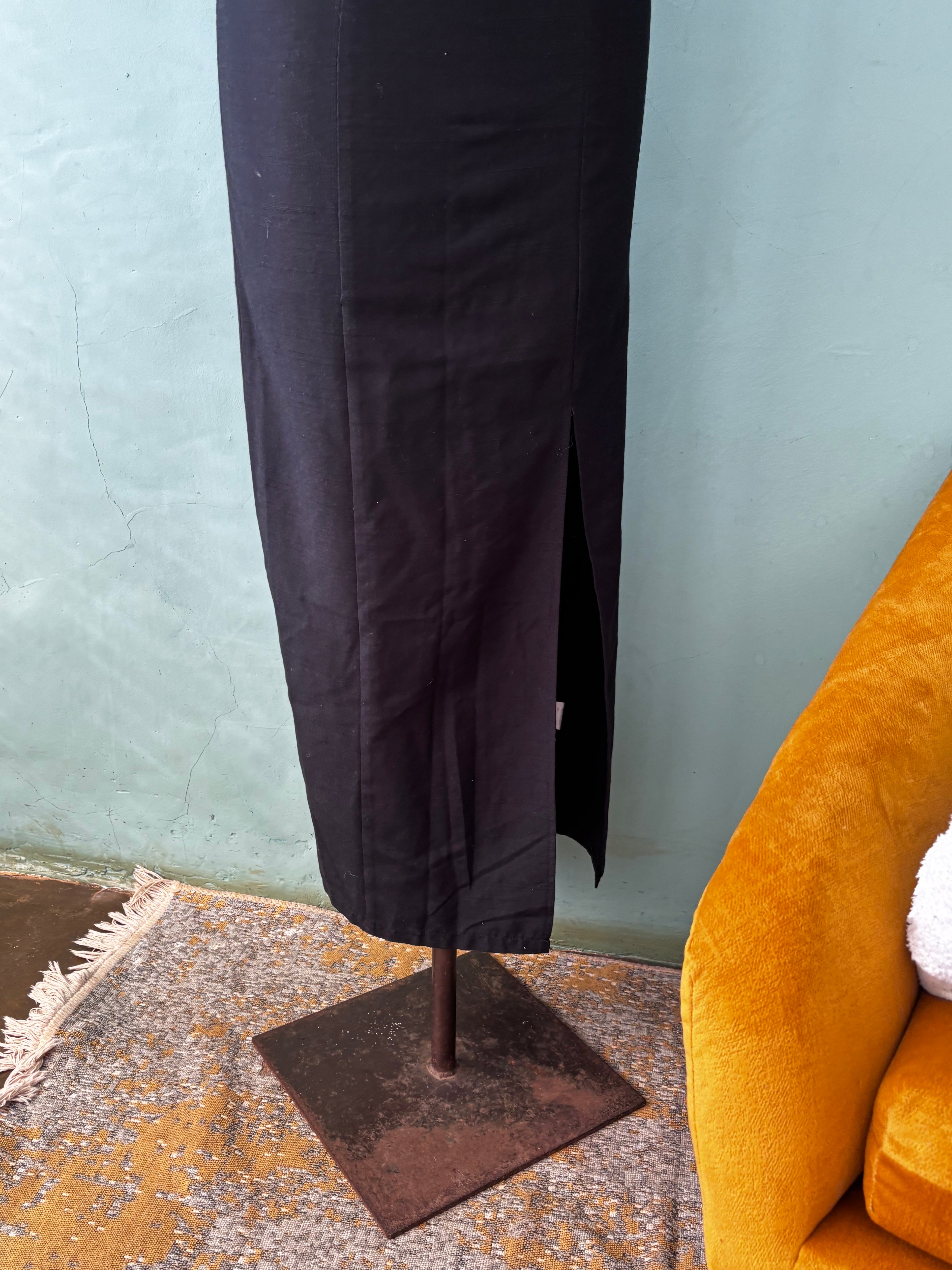 Black 90s Vintage Linen Dress