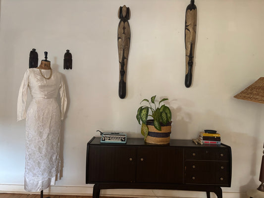 Vintage Satin & Lace Wedding Dress with Bolero