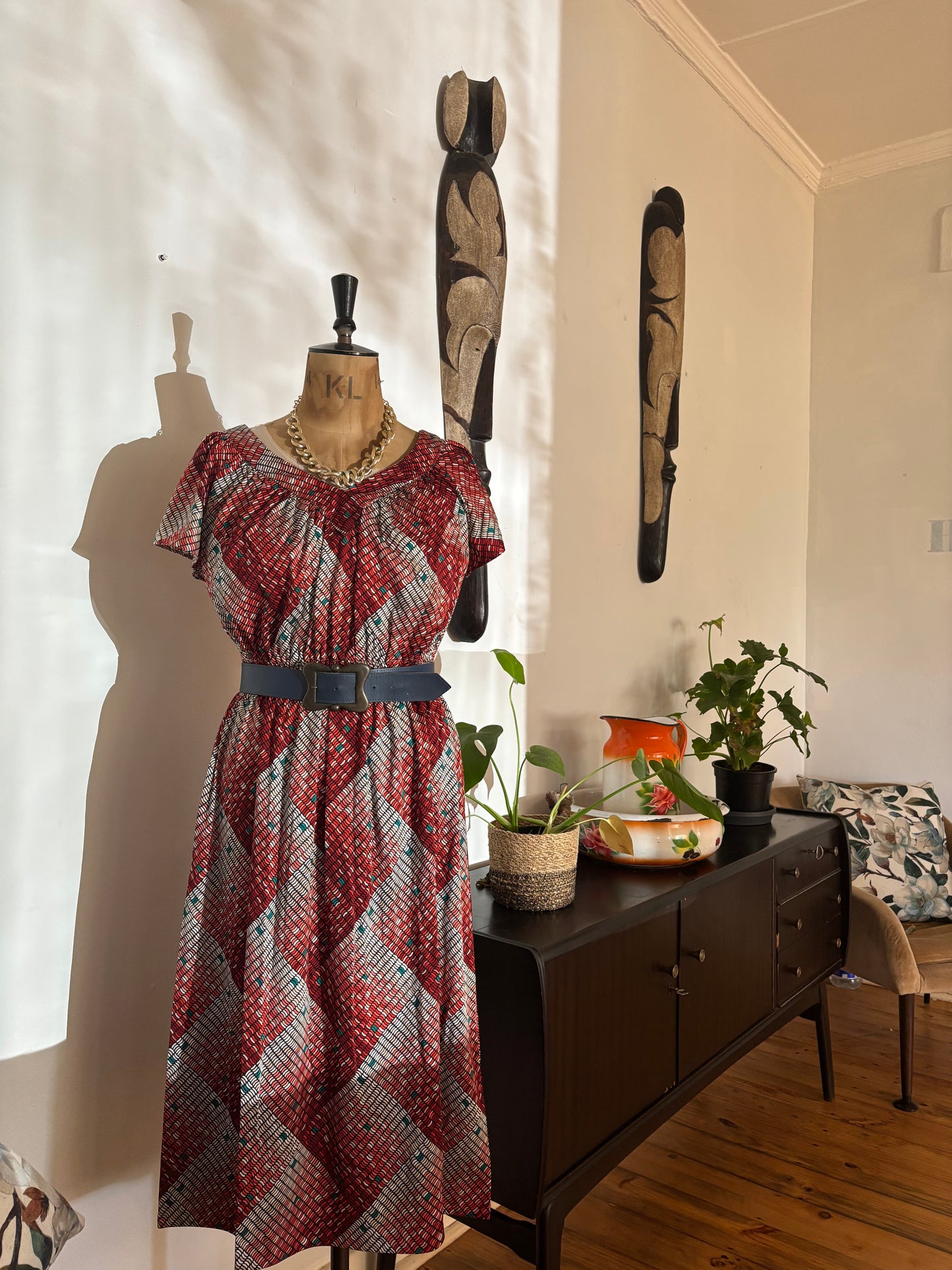 Geometric Print Vintage Dress