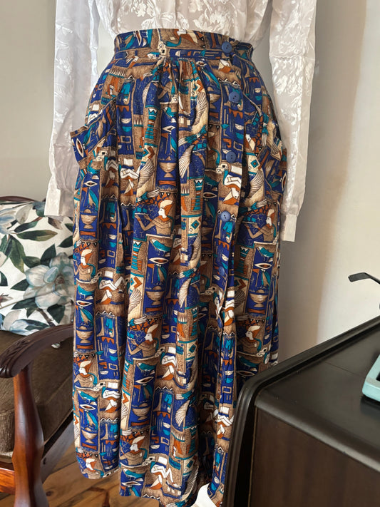 Vintage Wrap Printed Skirt